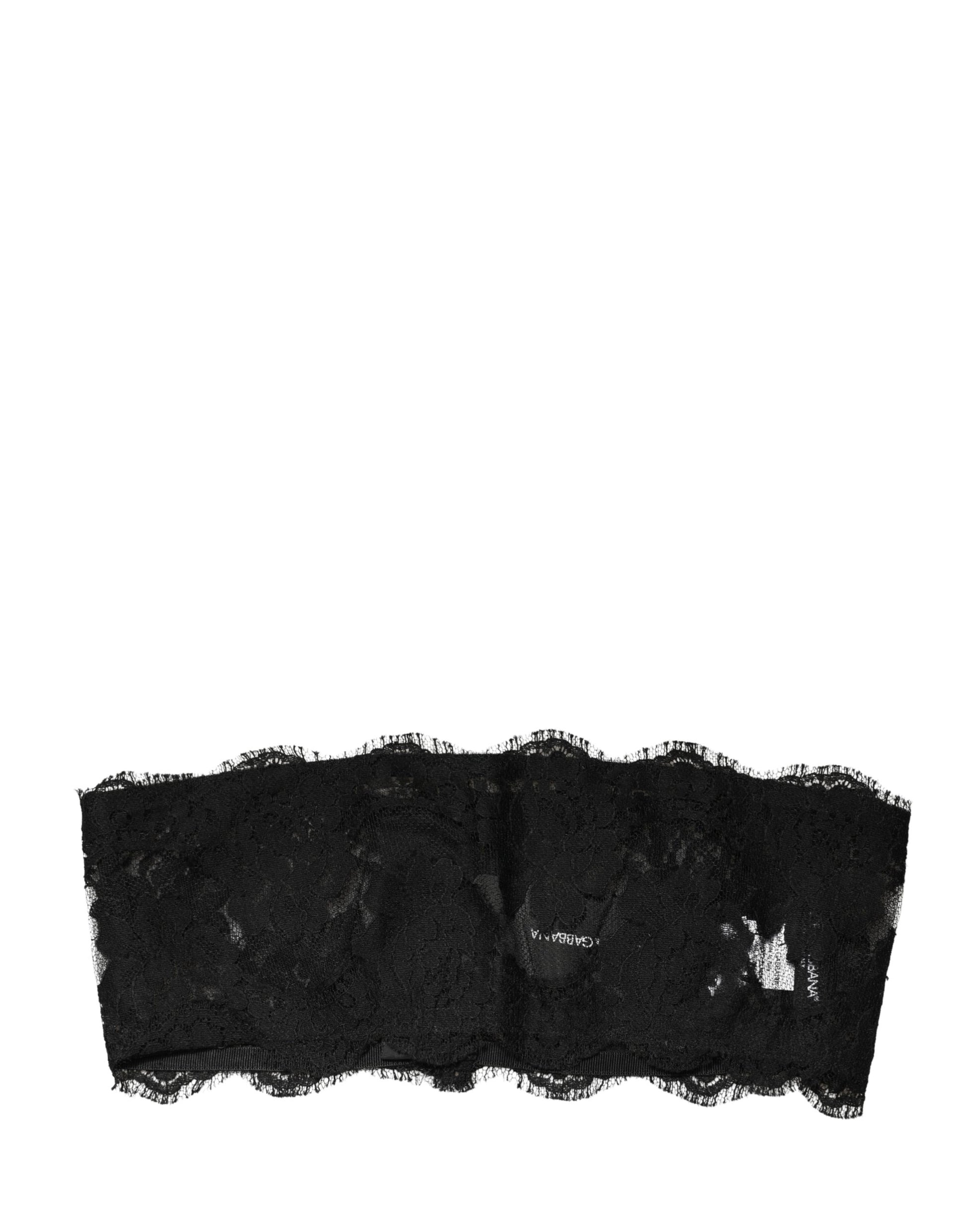 Soutien-gorge bandeau en dentelle noire Dolce & Gabbana, type bustier