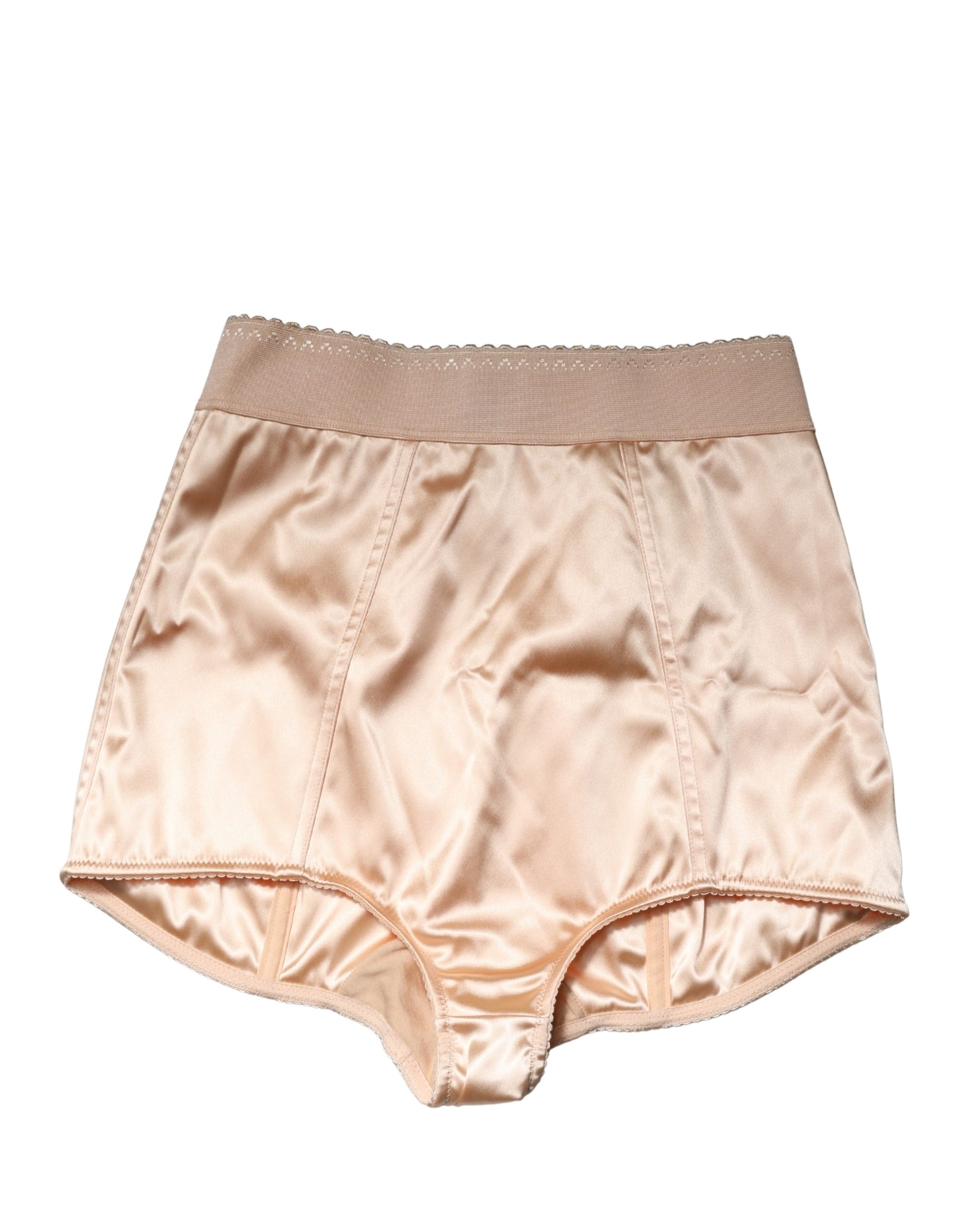 Culotte gainante taille haute Dolce & Gabbana en soie mélangée beige