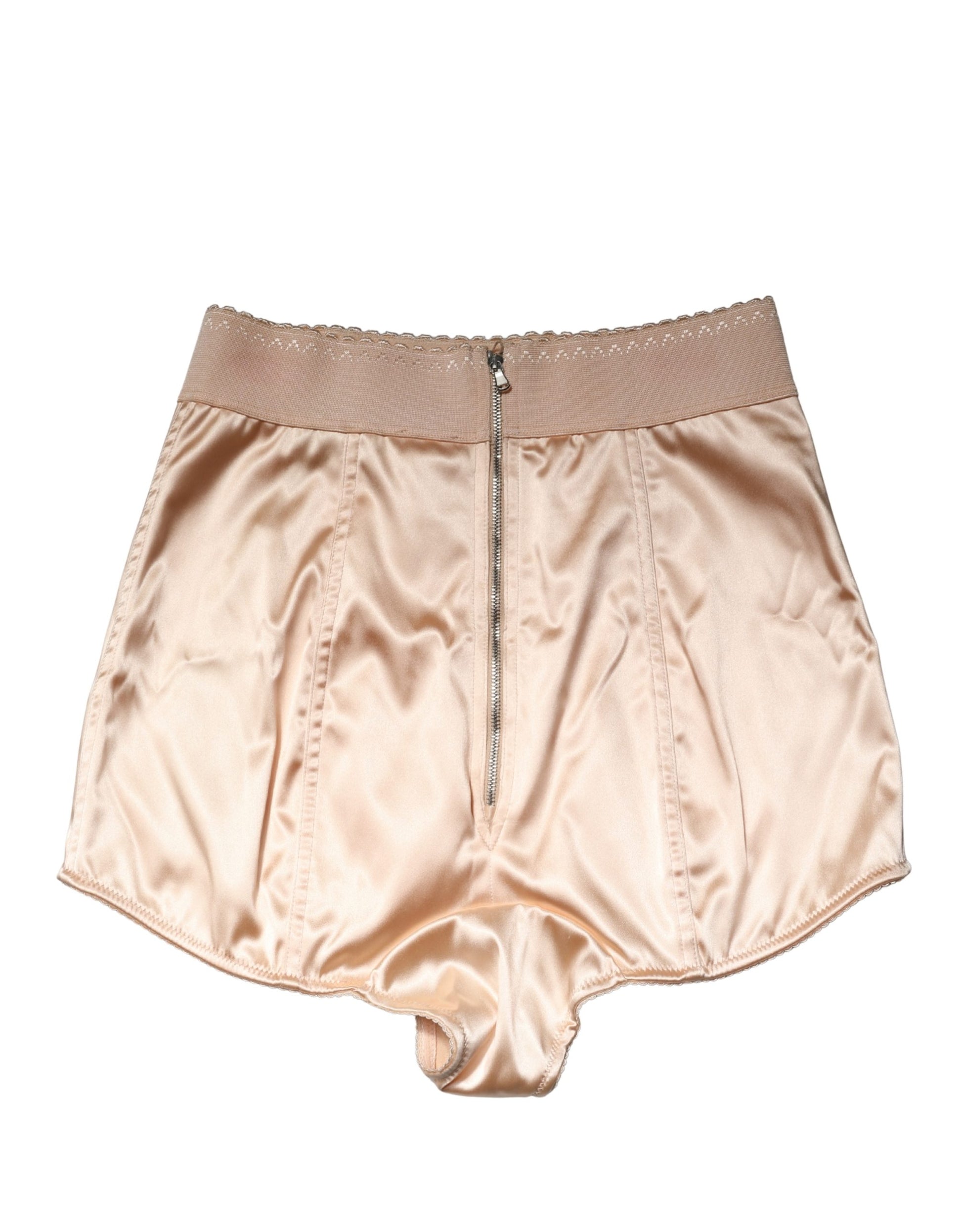 Culotte gainante taille haute Dolce & Gabbana en soie mélangée beige