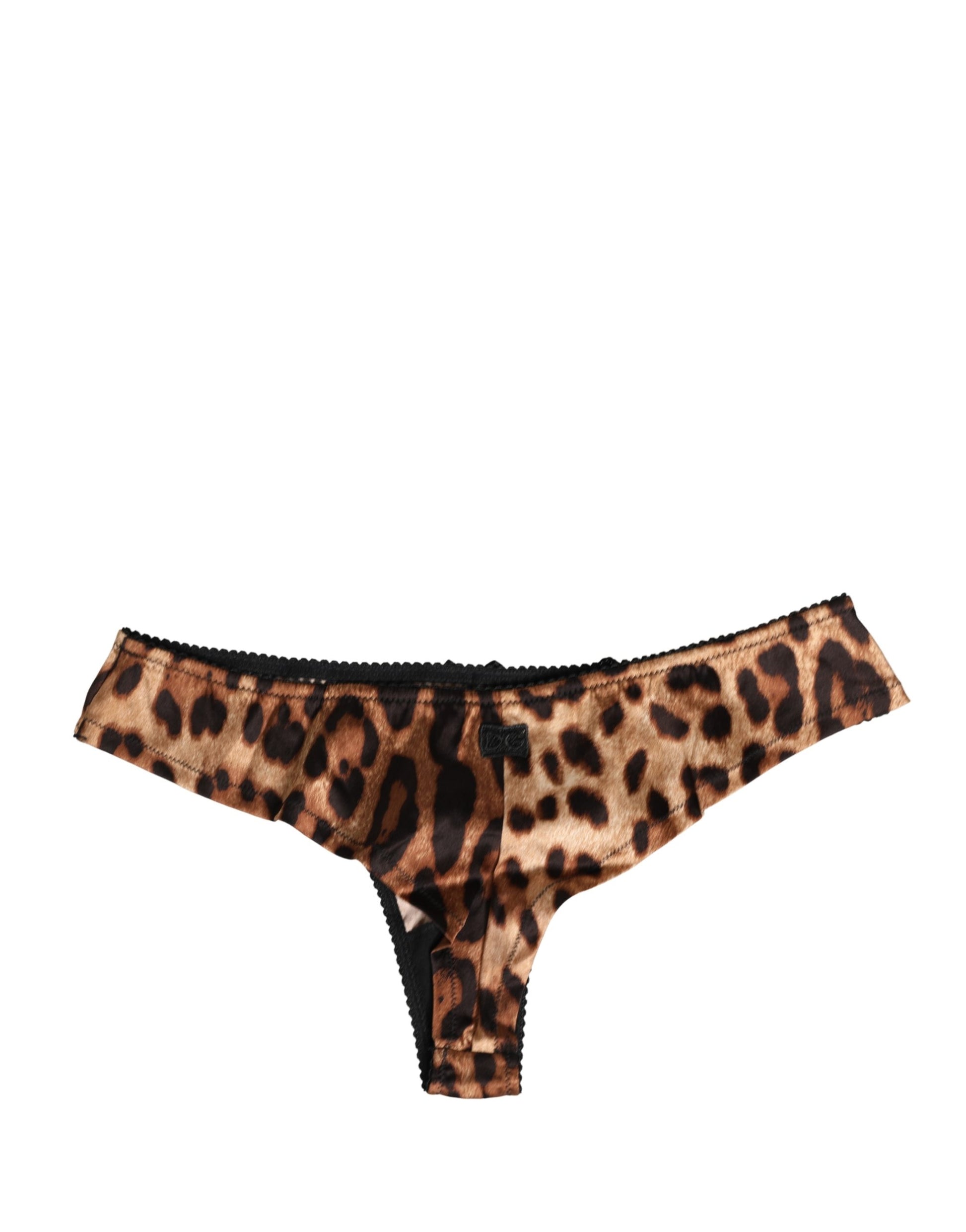 Culotte taille mi-haute léopard noir et marron Dolce & Gabbana