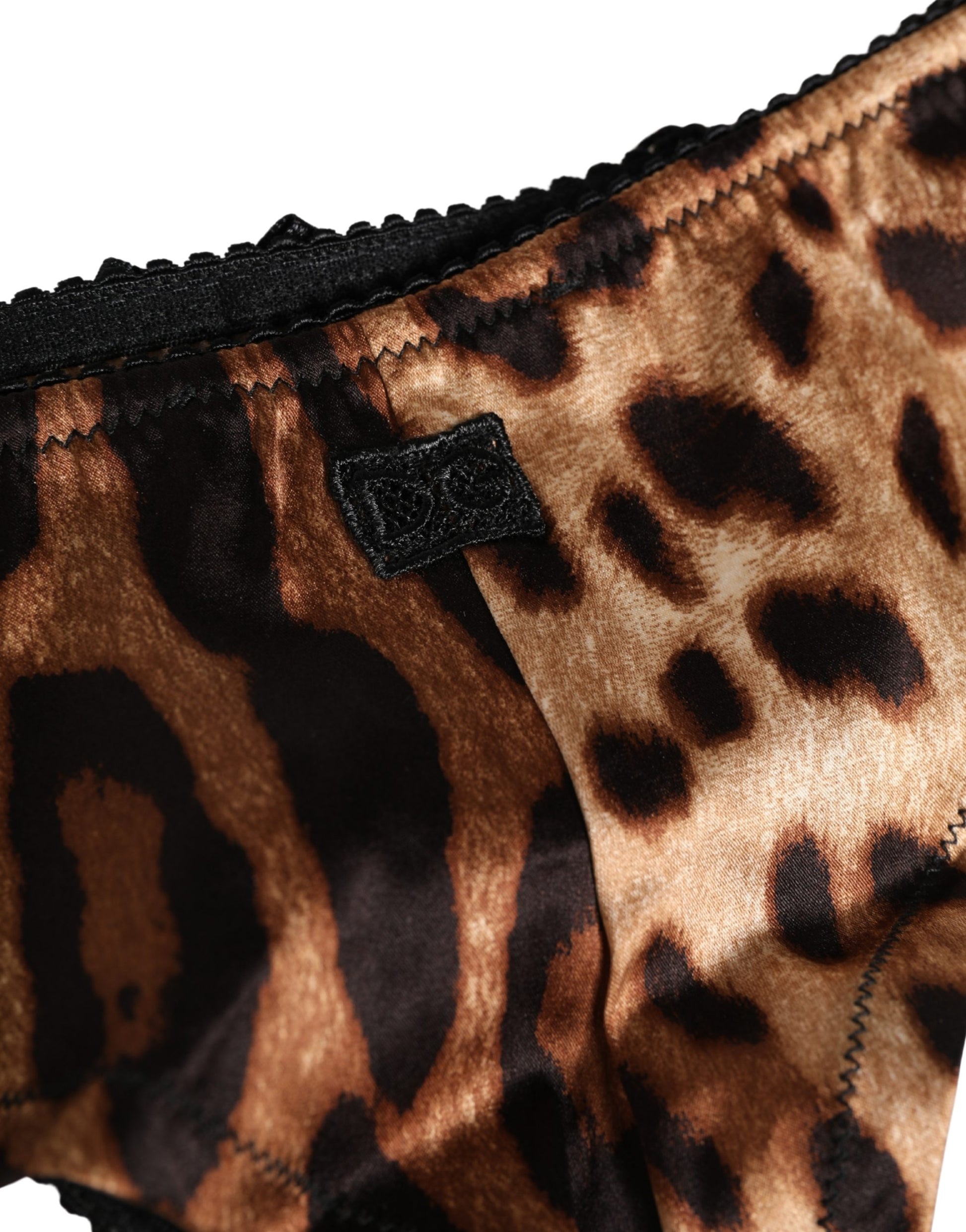 Culotte taille mi-haute léopard noir et marron Dolce & Gabbana