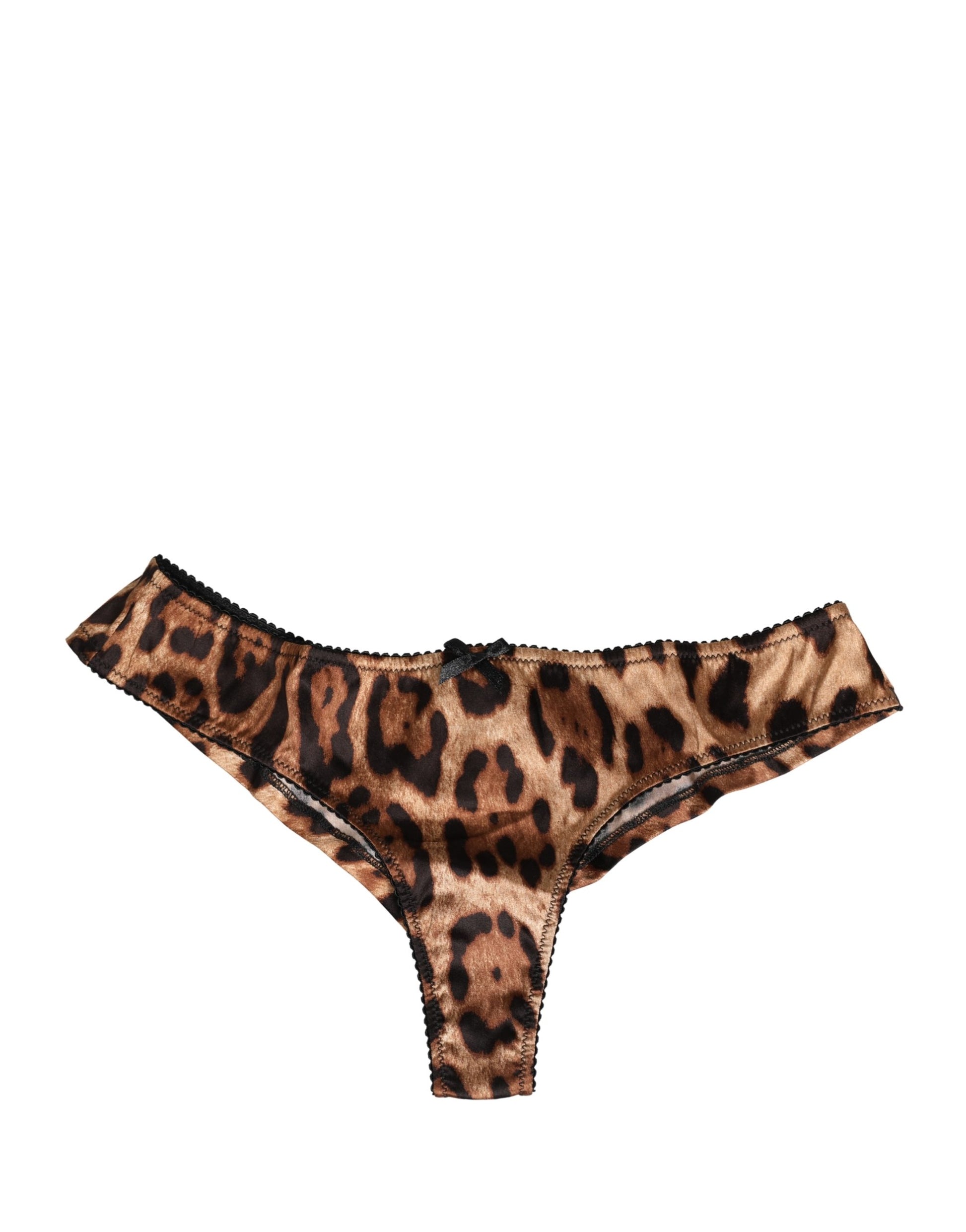 Culotte taille mi-haute léopard noir et marron Dolce & Gabbana