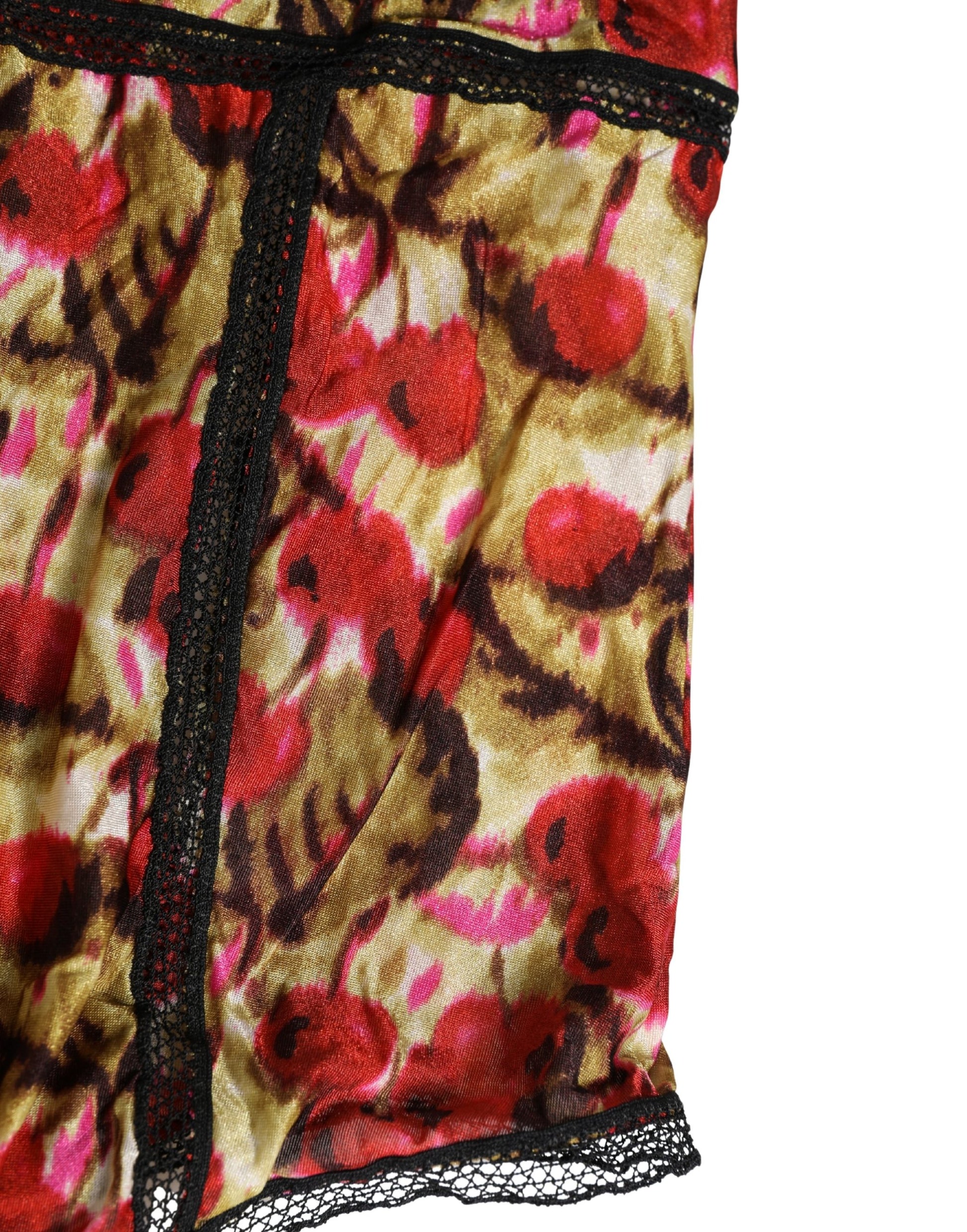 Body en dentelle Roberto Cavalli multicolore imprimé cerises
