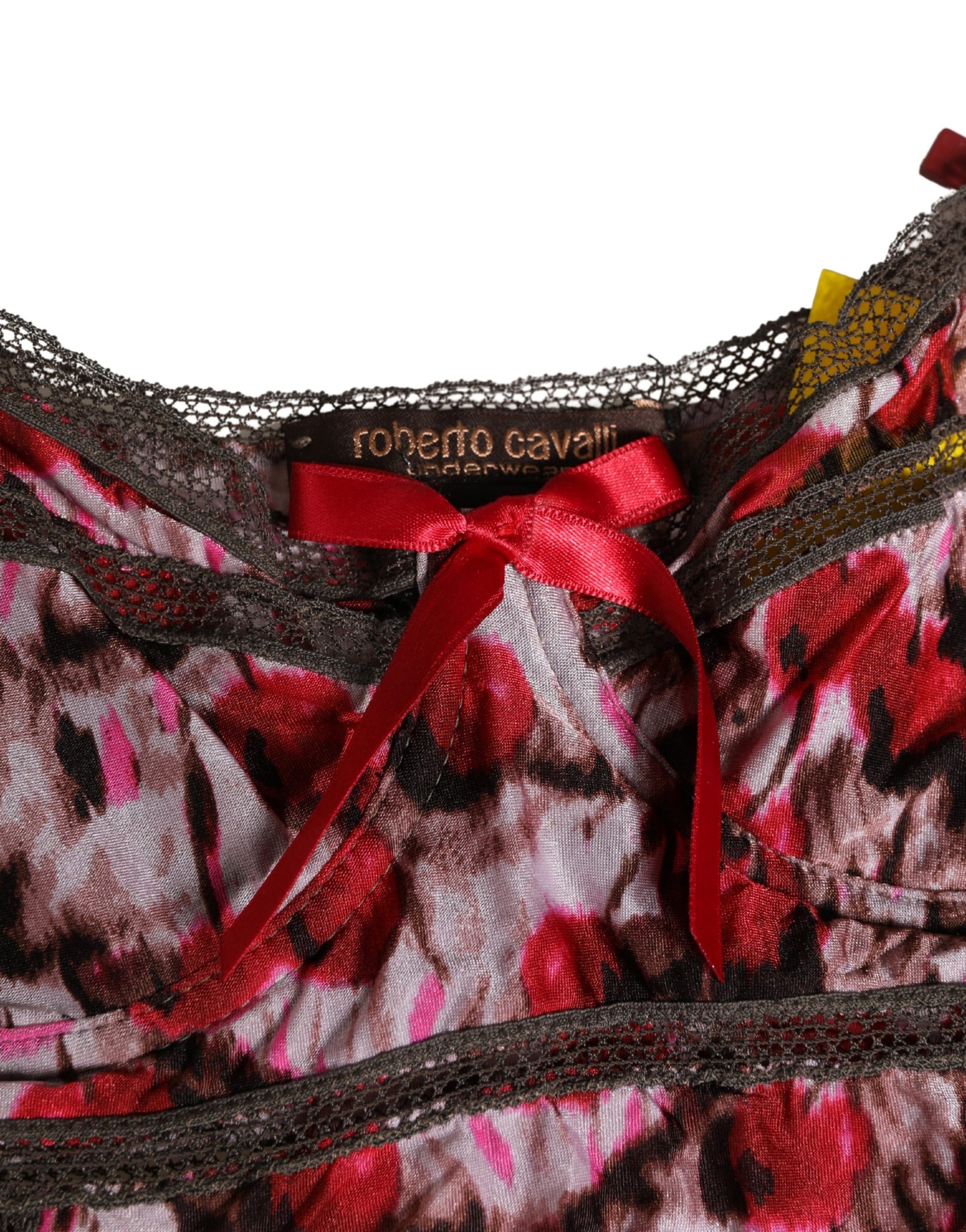 Body en dentelle Roberto Cavalli multicolore imprimé cerises