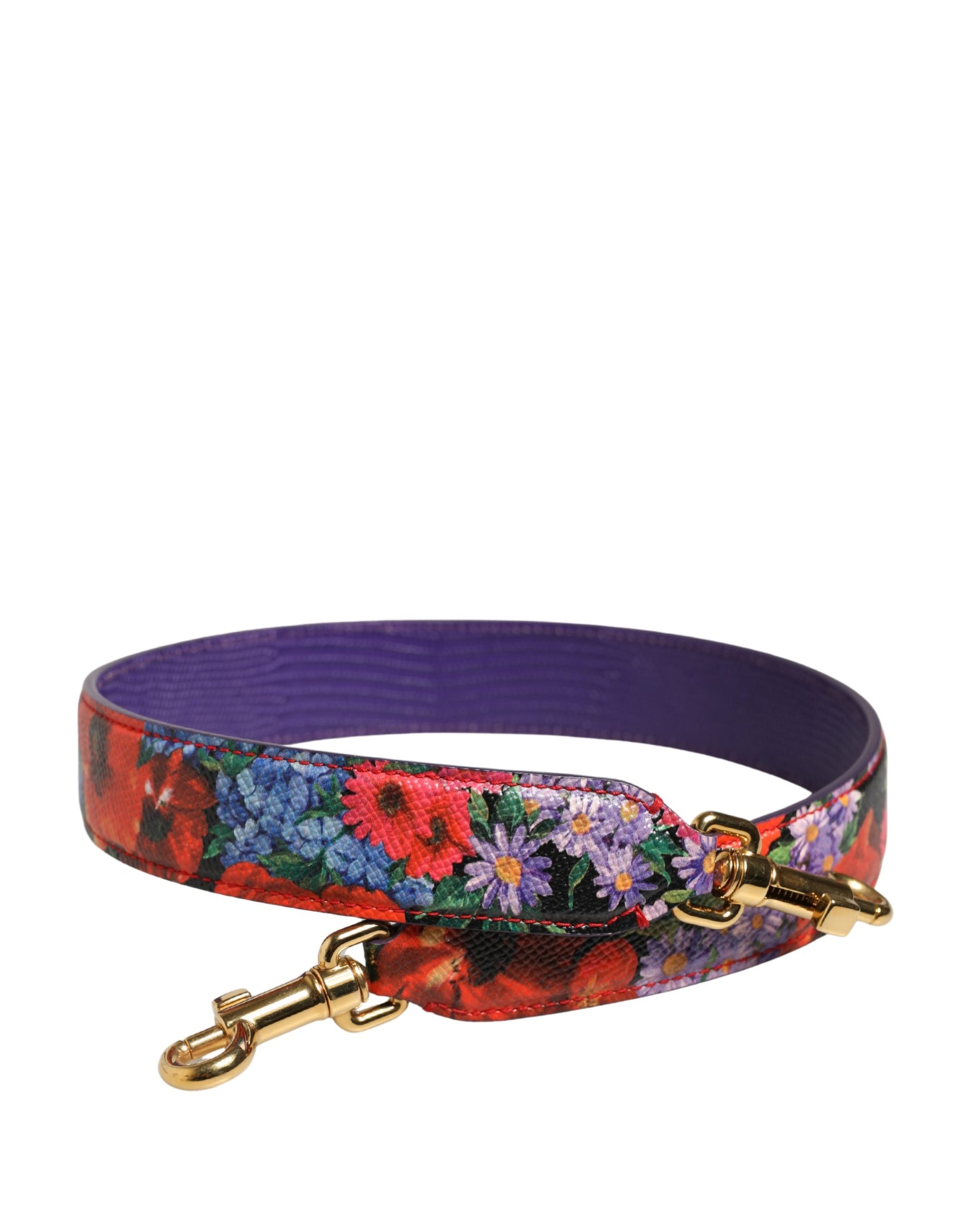 Bandoulière d'accessoire de sac en cuir floral multicolore Dolce & Gabbana