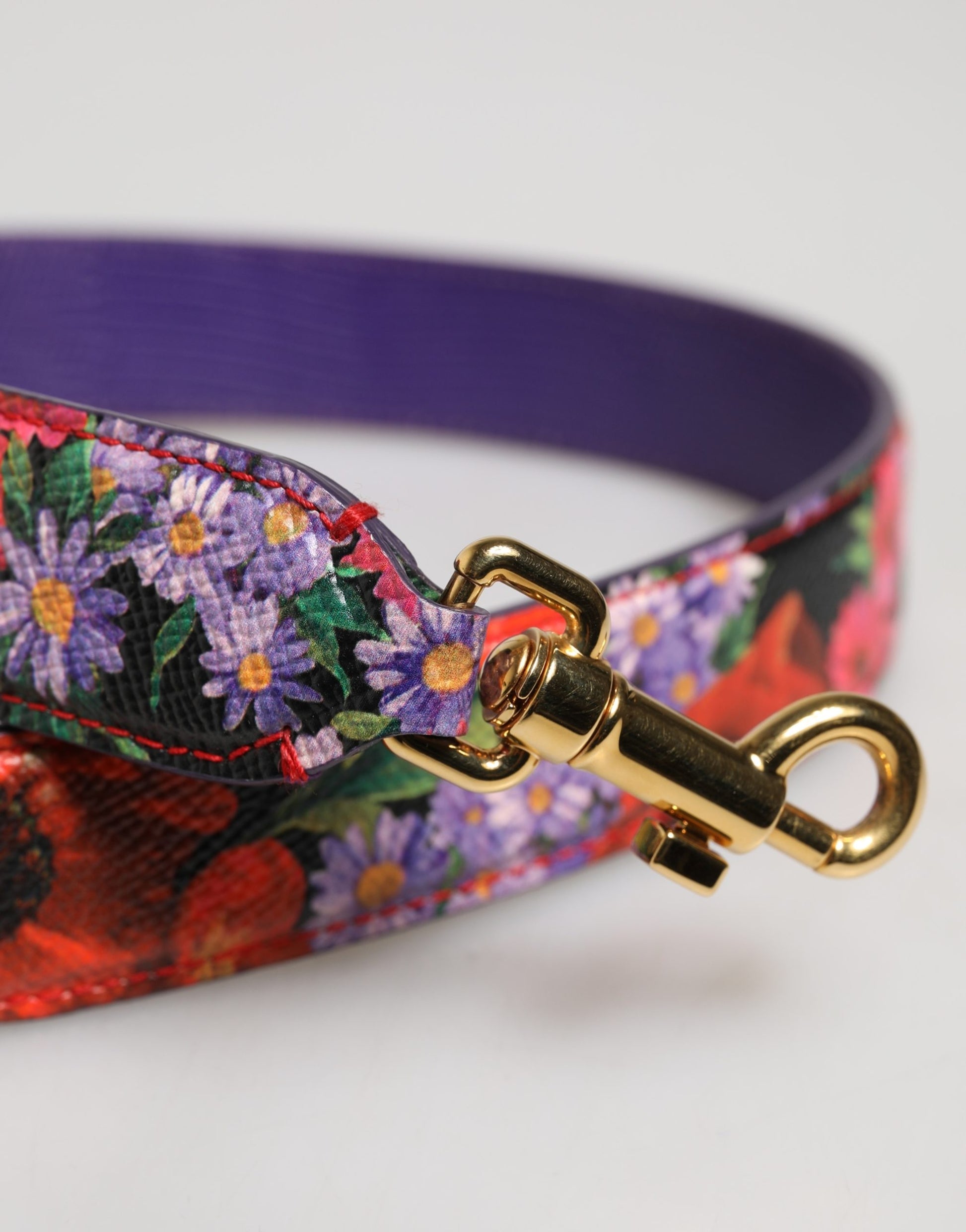 Bandoulière d'accessoire de sac en cuir floral multicolore Dolce & Gabbana