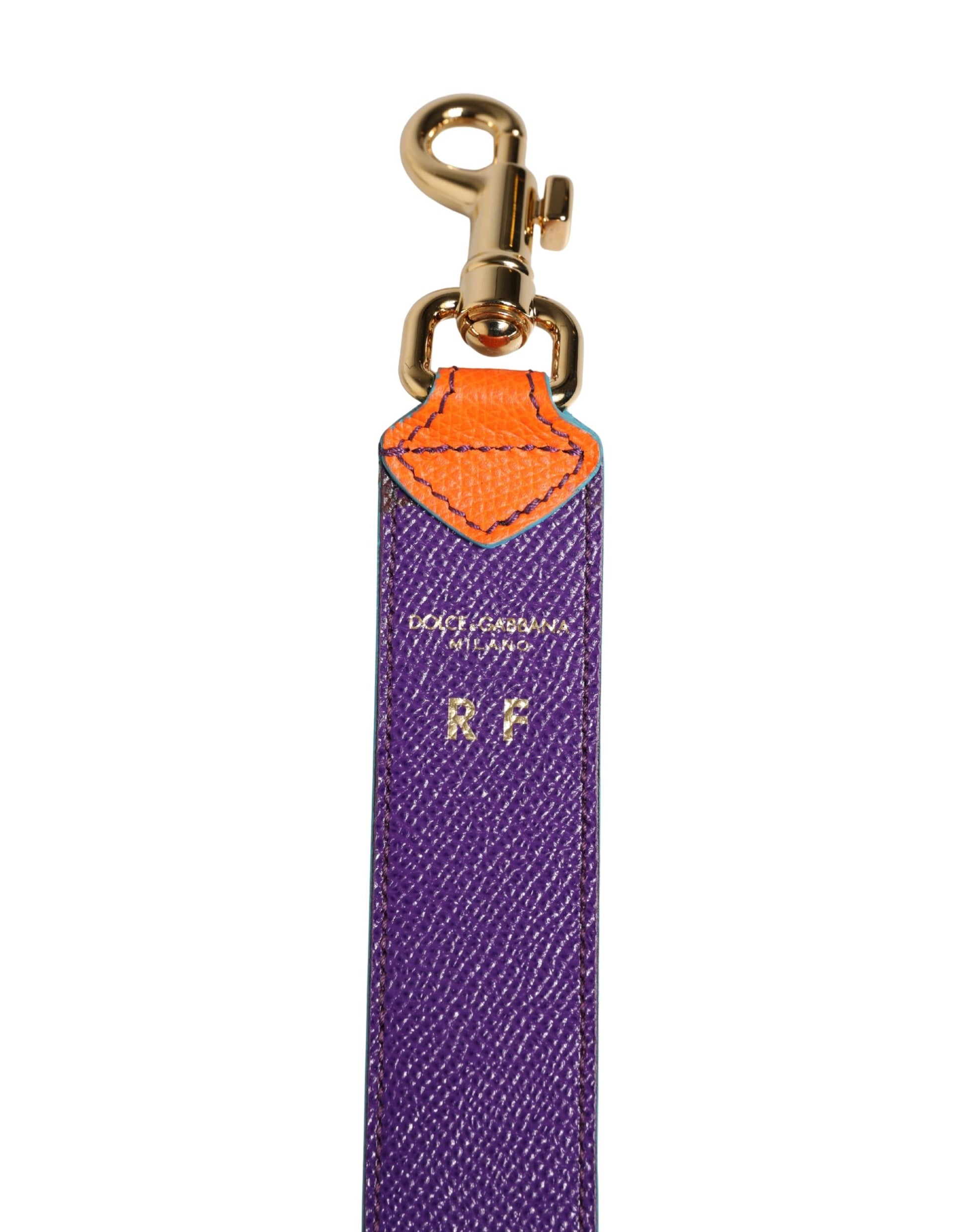 Bandoulière pour sac Dolce & Gabbana en cuir de veau orange et violet