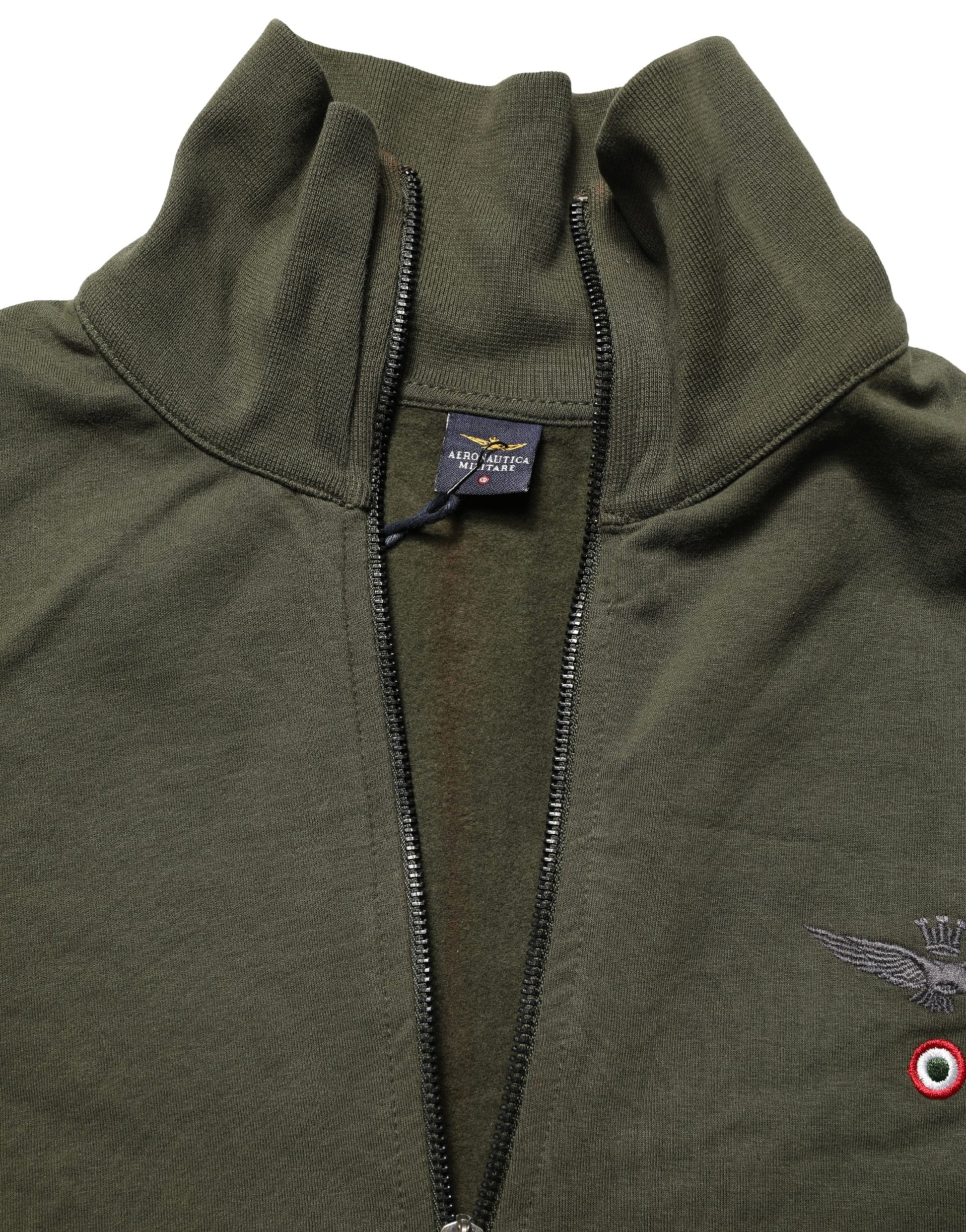 Sweat-shirt/Pull mi-zippé vert militaire Aeronautica Militare