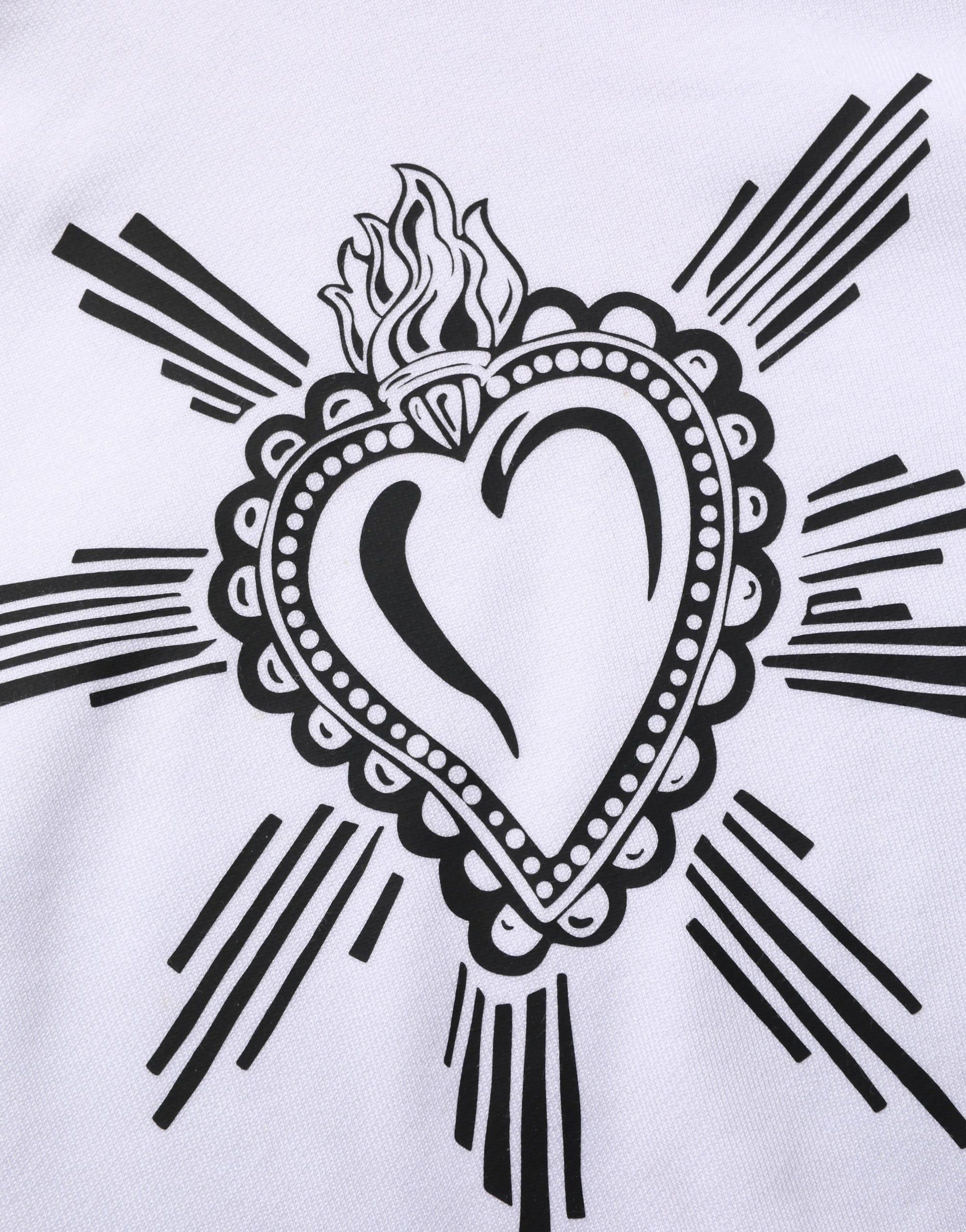 Sweat-shirt à capuche Dolce & Gabbana blanc imprimé Cœur Sacré