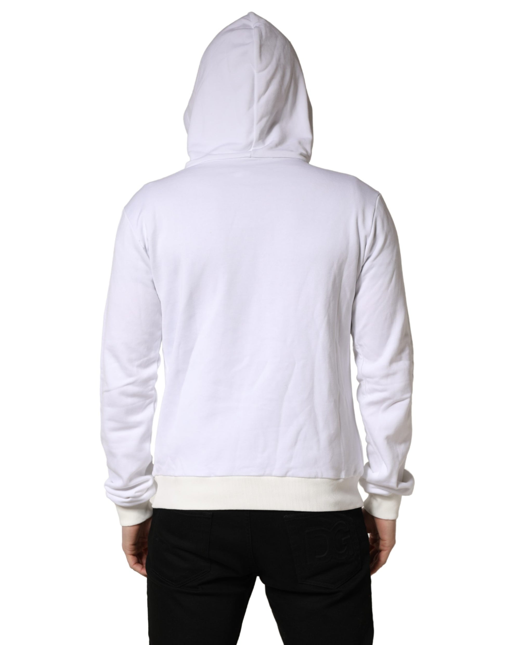 Sweat-shirt à capuche Dolce & Gabbana blanc imprimé Cœur Sacré
