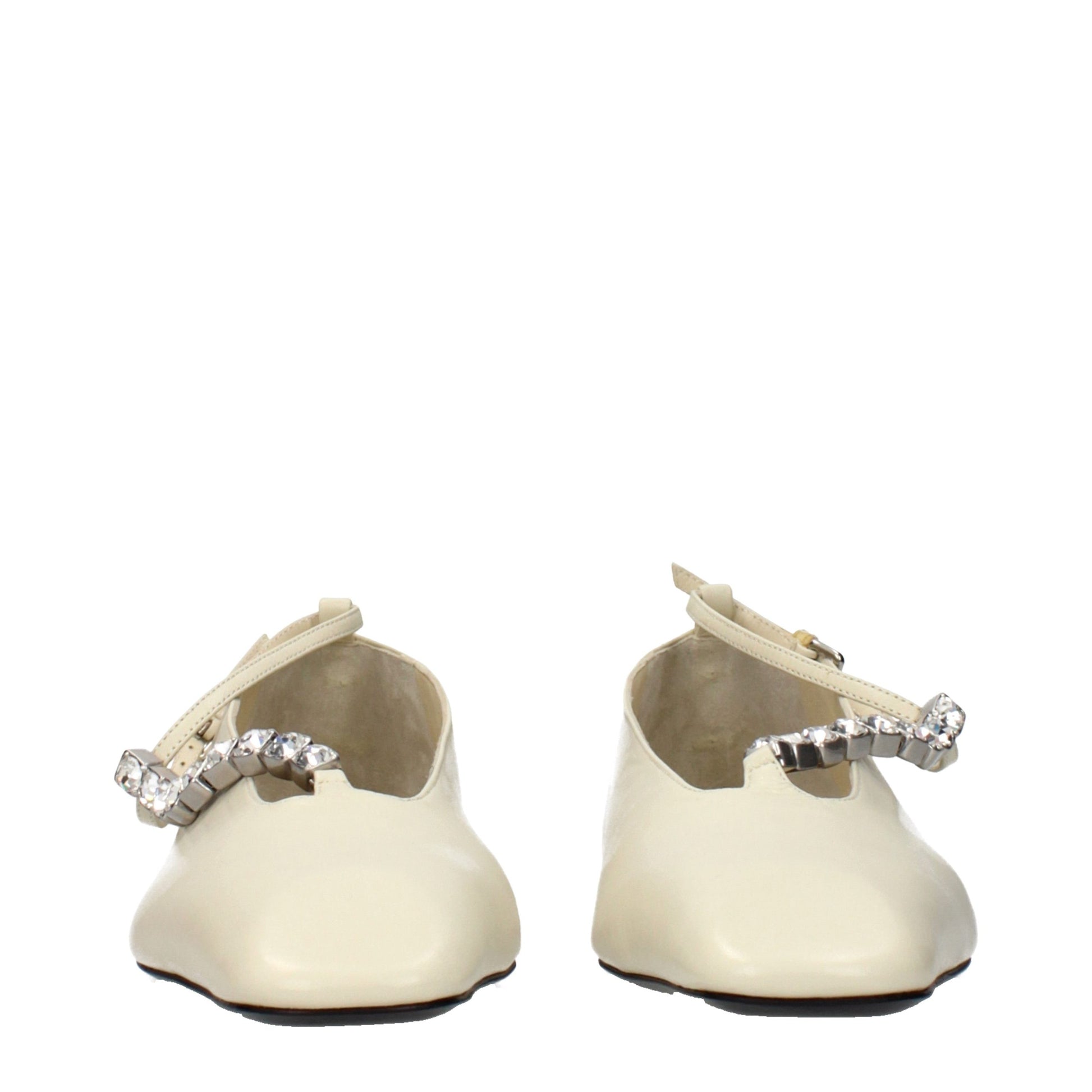 Jil Sander Beige Leather Ballet Flats