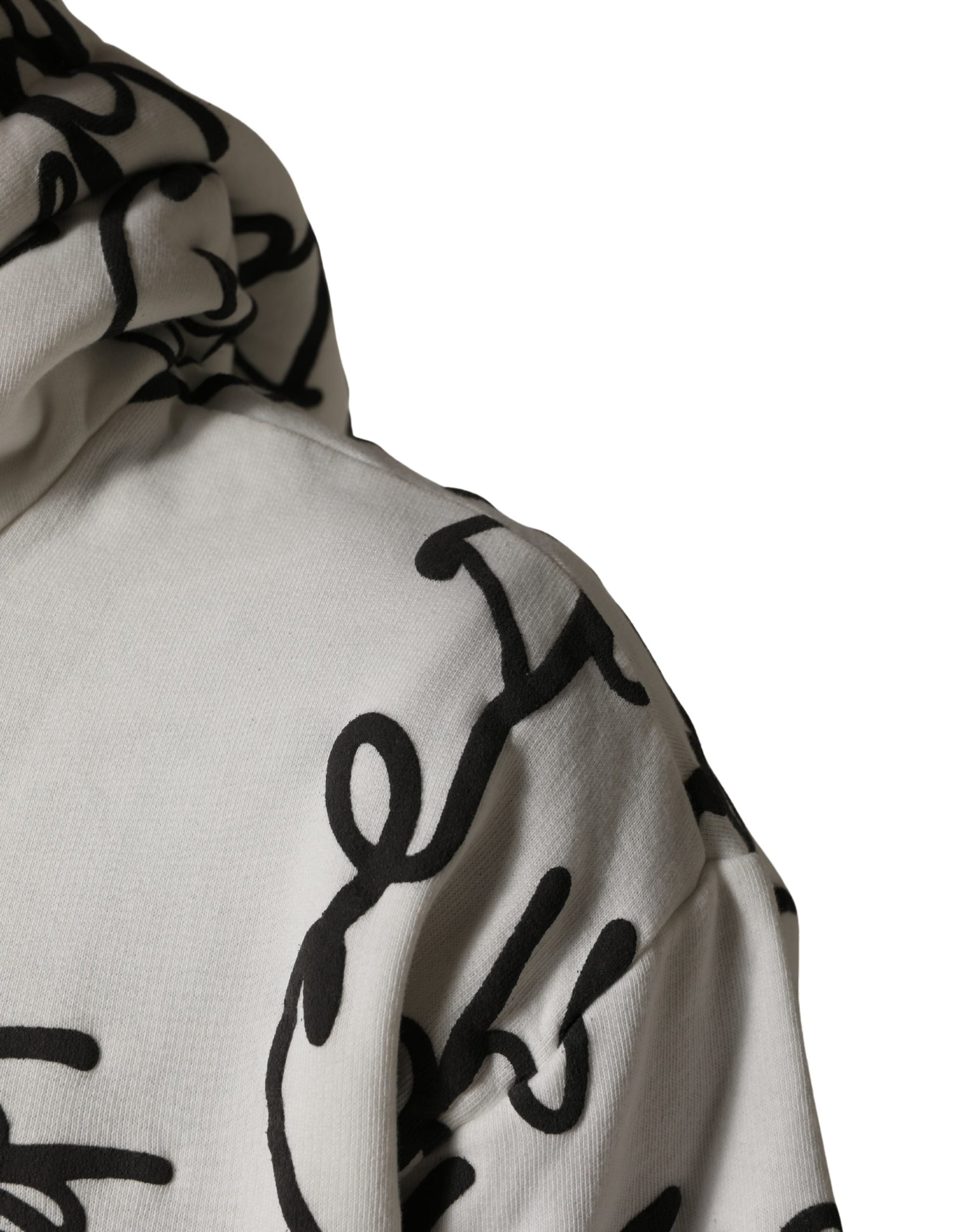 Dolce & Gabbana Sweat-shirt en coton imprimé logo blanc