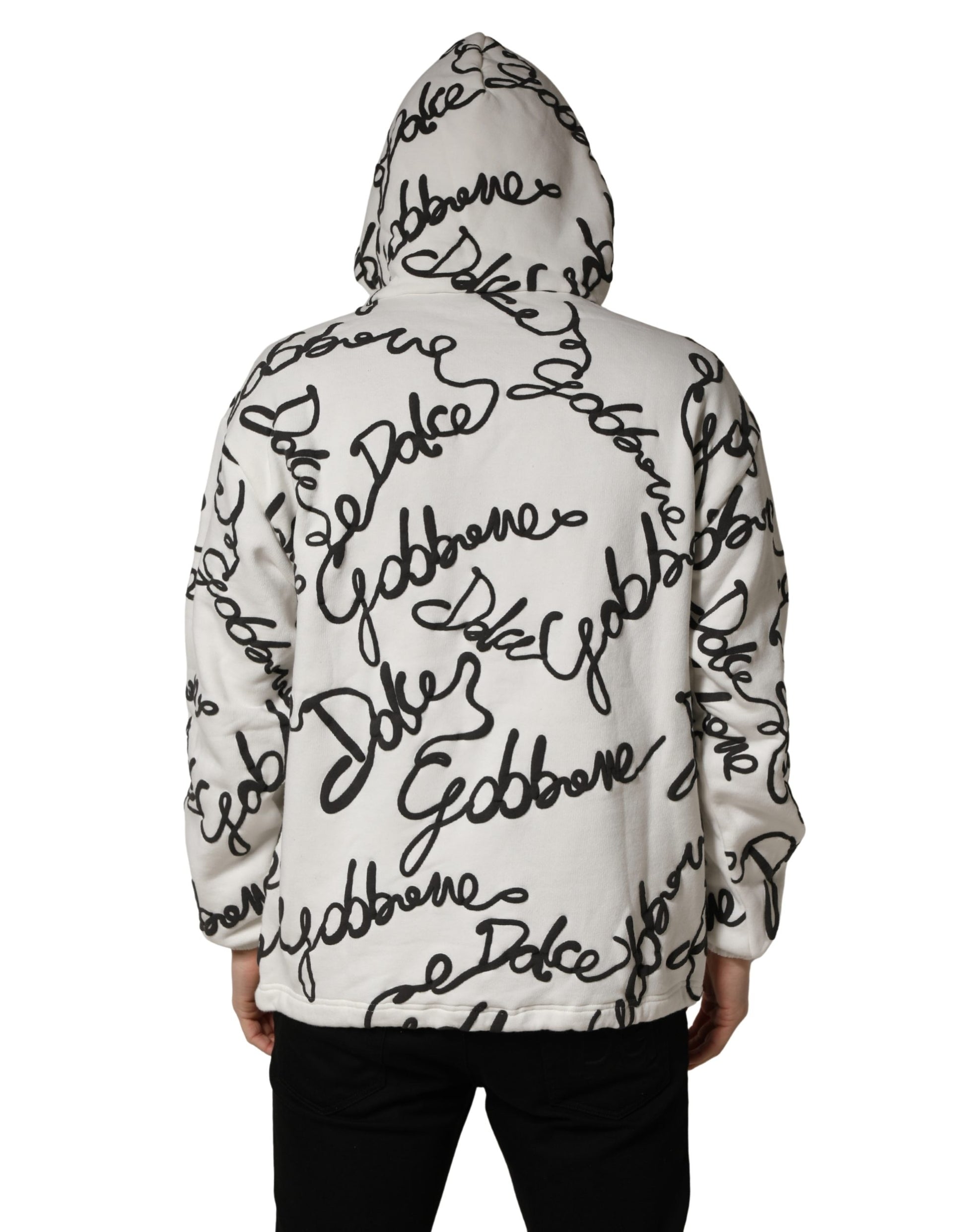 Dolce & Gabbana Sweat-shirt en coton imprimé logo blanc