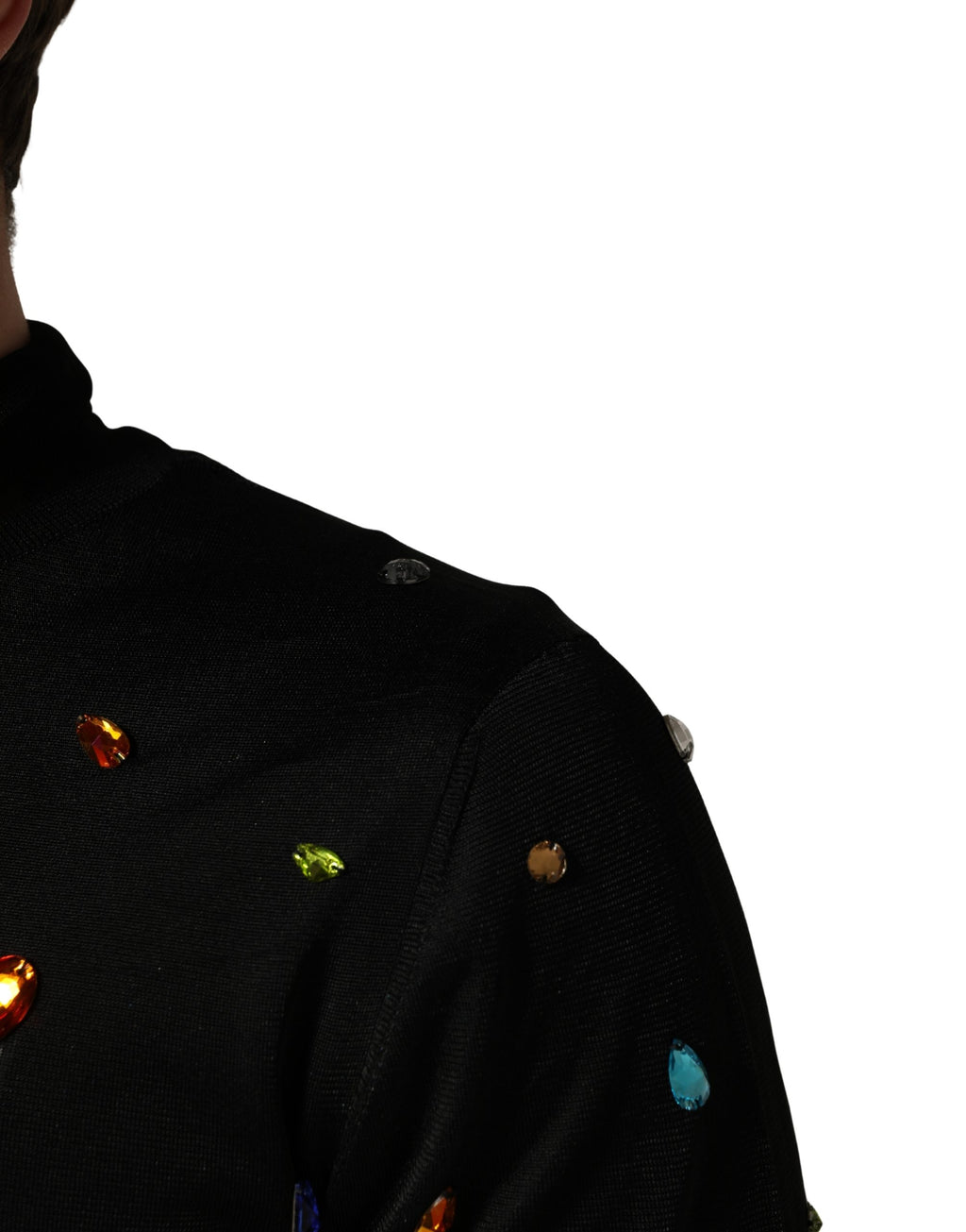 Pull à col roulé Dolce & Gabbana noir orné de cristaux