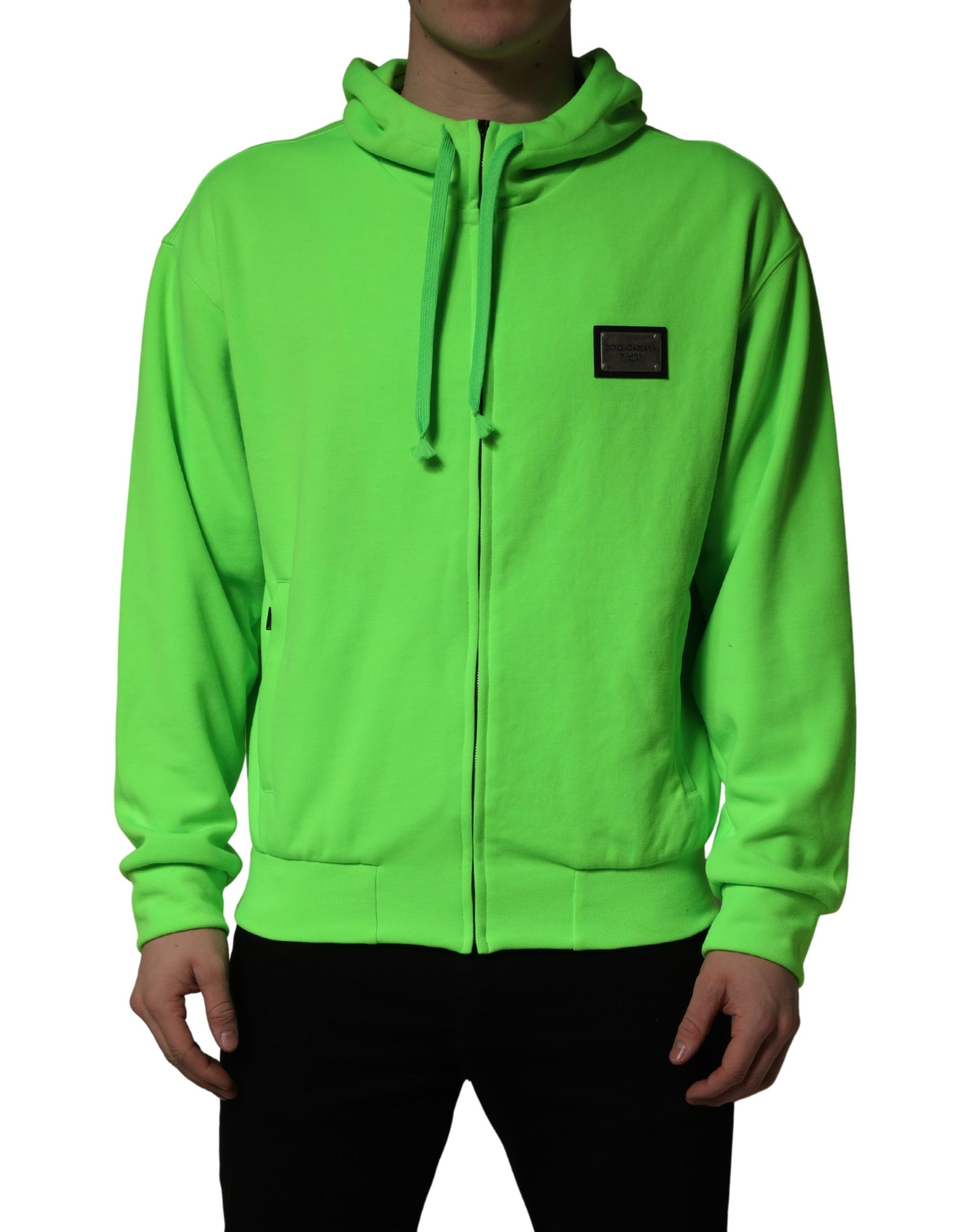 Dolce & Gabbana Sweat-shirt à capuche polaire zippé vert