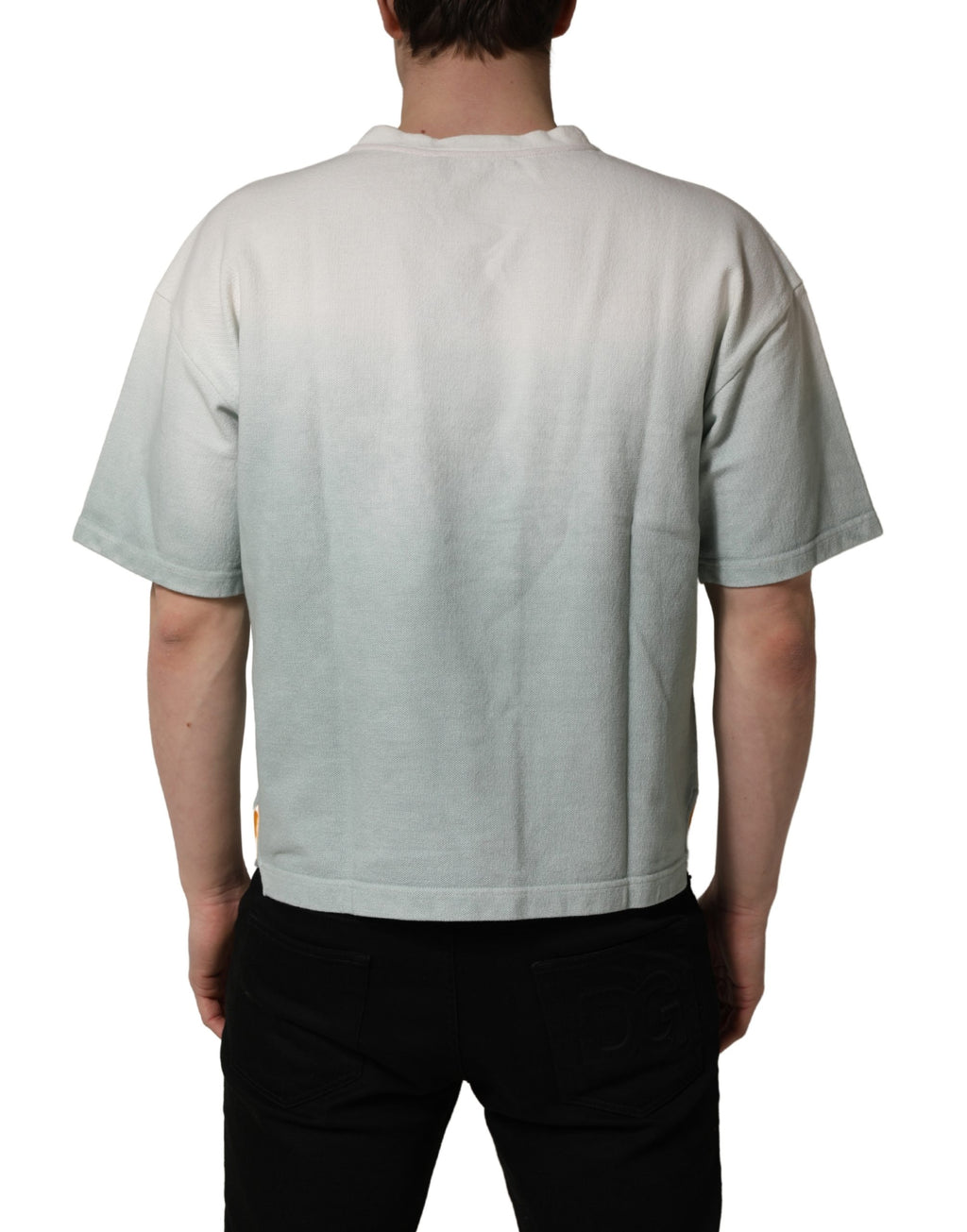 T-shirt à col rond en coton imprimé graphique tie-dye vert Dolce & Gabbana