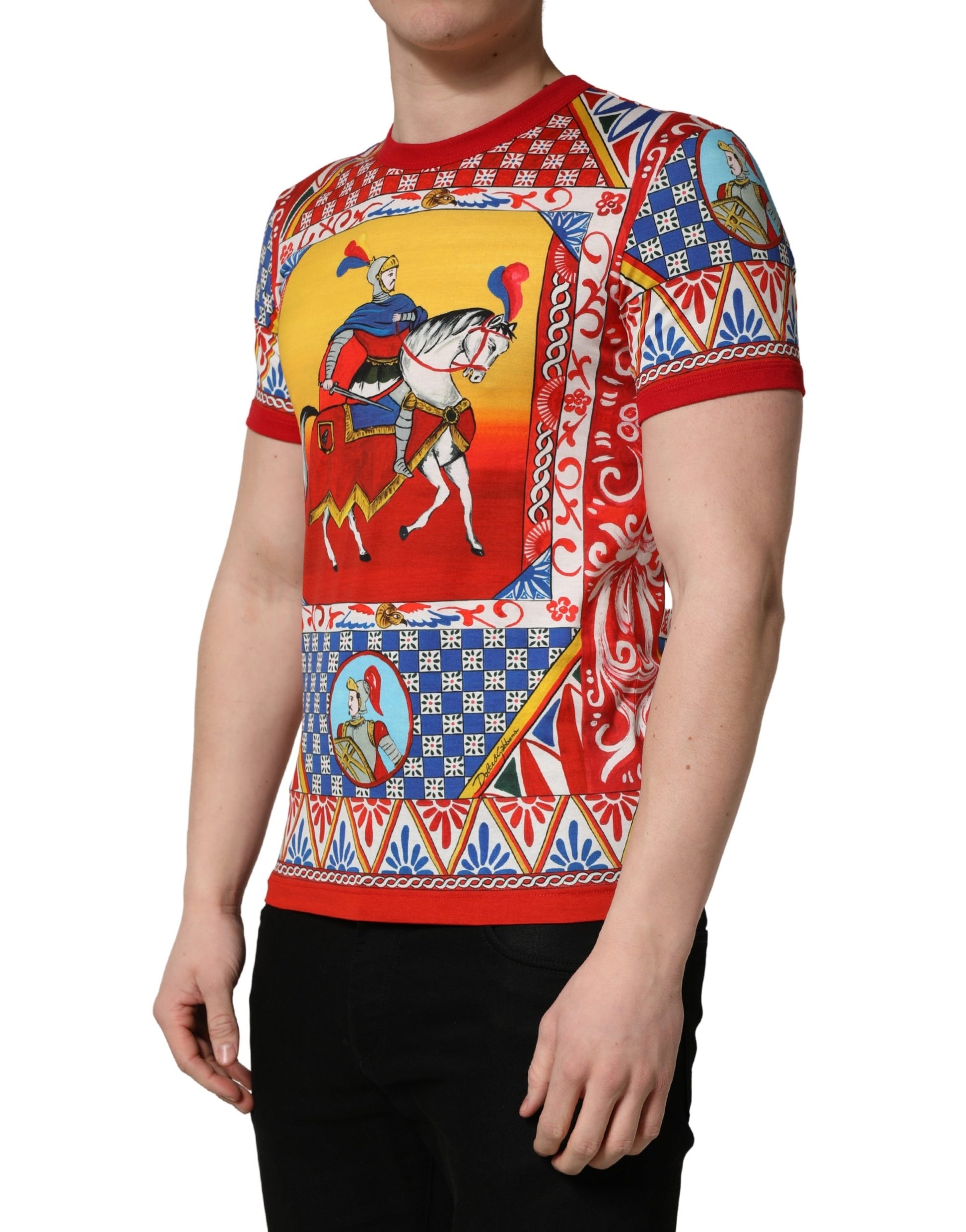 T-shirt à col rond imprimé Carretto multicolore Dolce & Gabbana