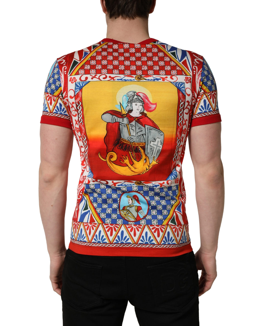 T-shirt à col rond imprimé Carretto multicolore Dolce & Gabbana