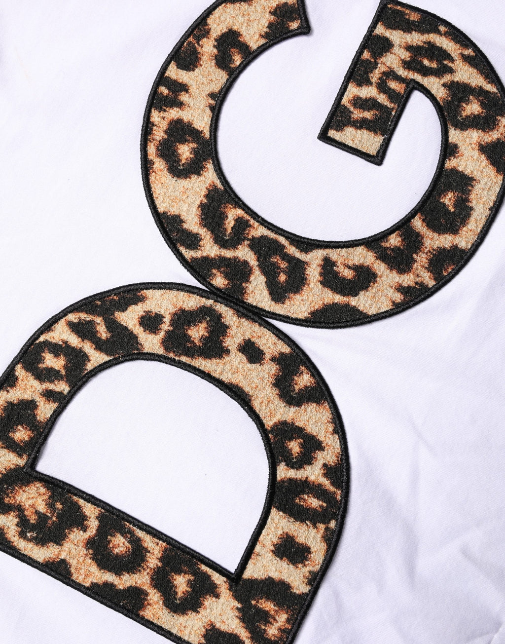 T-shirt en coton pour homme Dolce & Gabbana blanc imprimé léopard avec logo DG