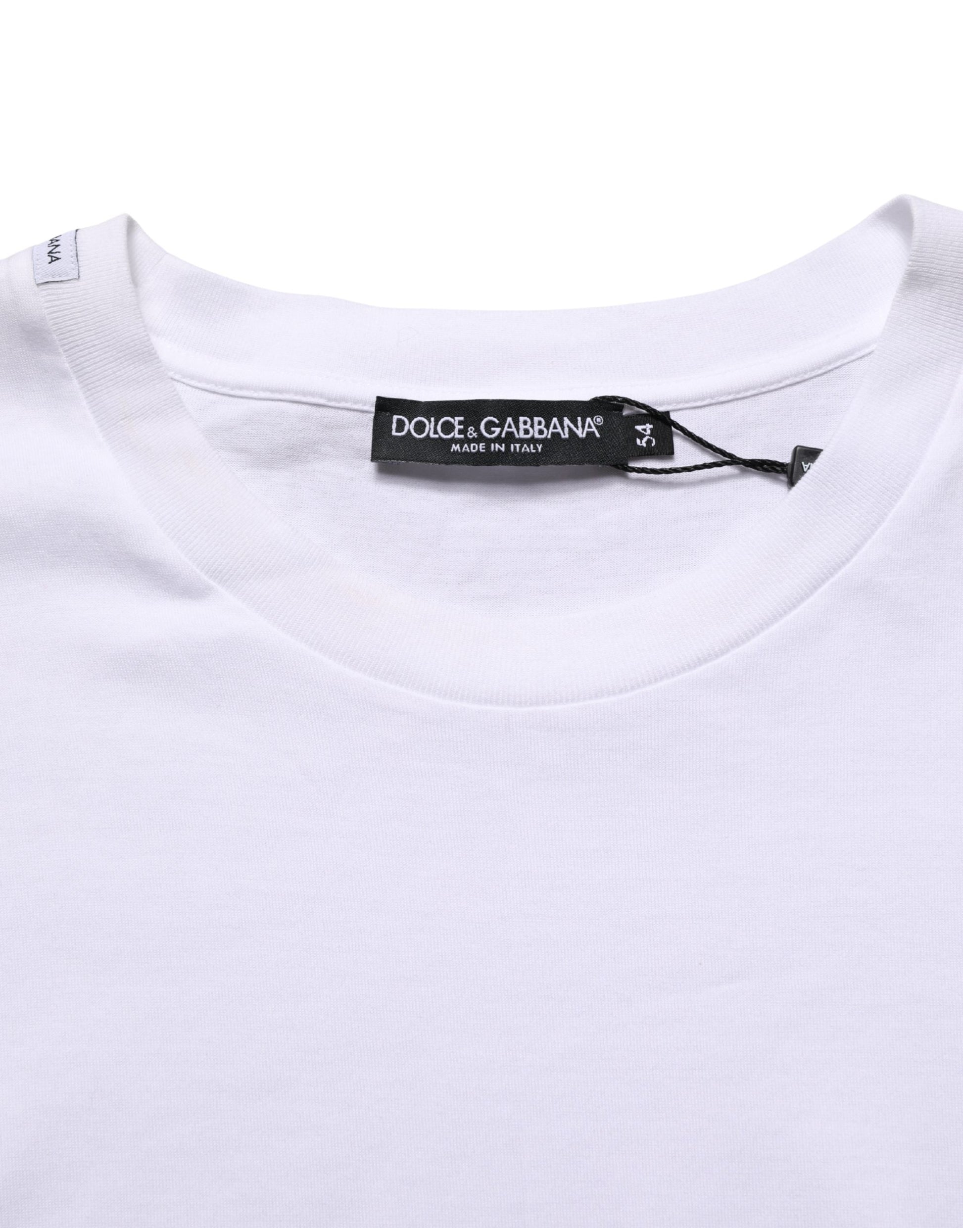 Dolce & Gabbana White Oversized Cotton Men Crew Neck T-shirt