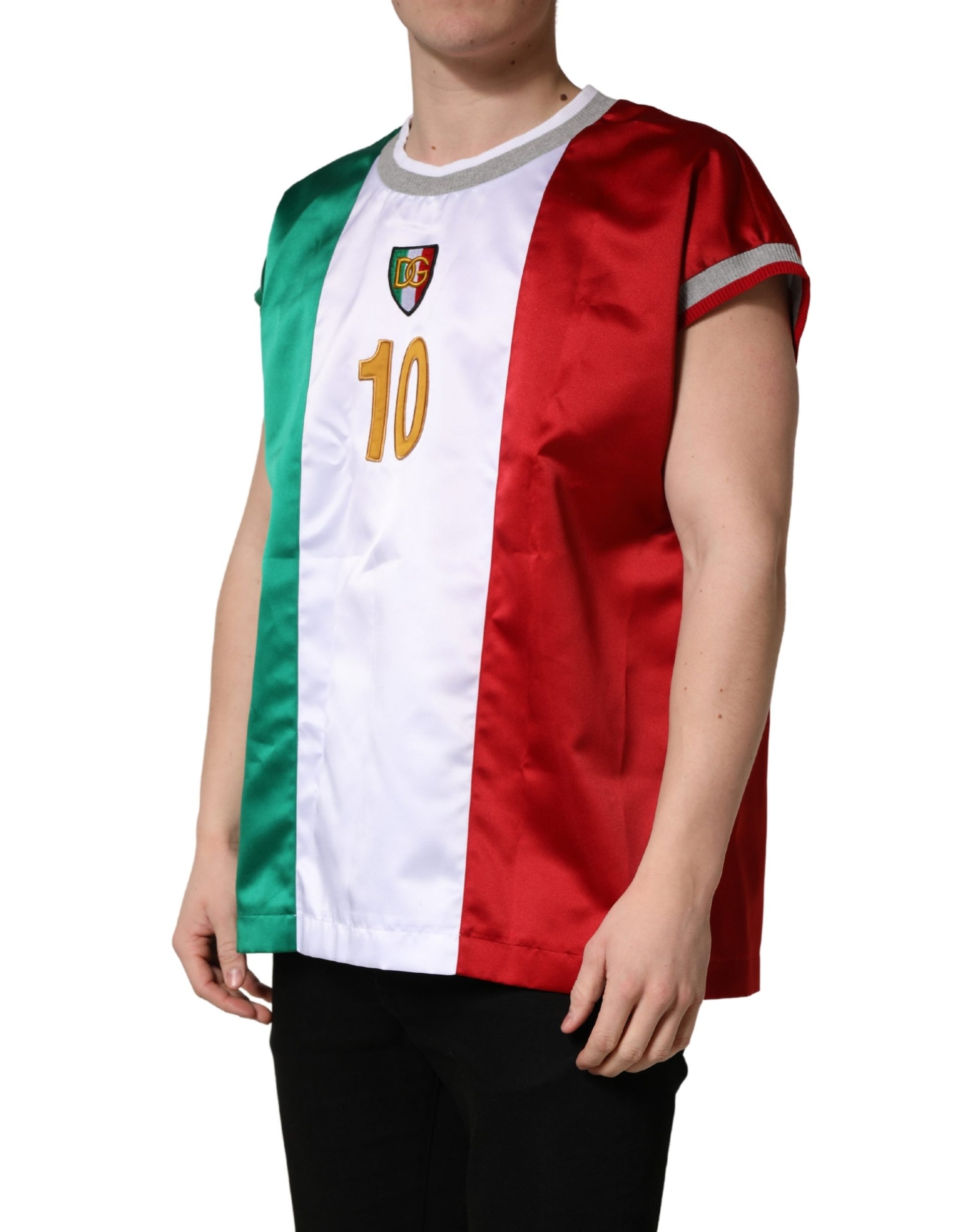 T-shirt Dolce & Gabbana multicolore à col rond avec logo DG