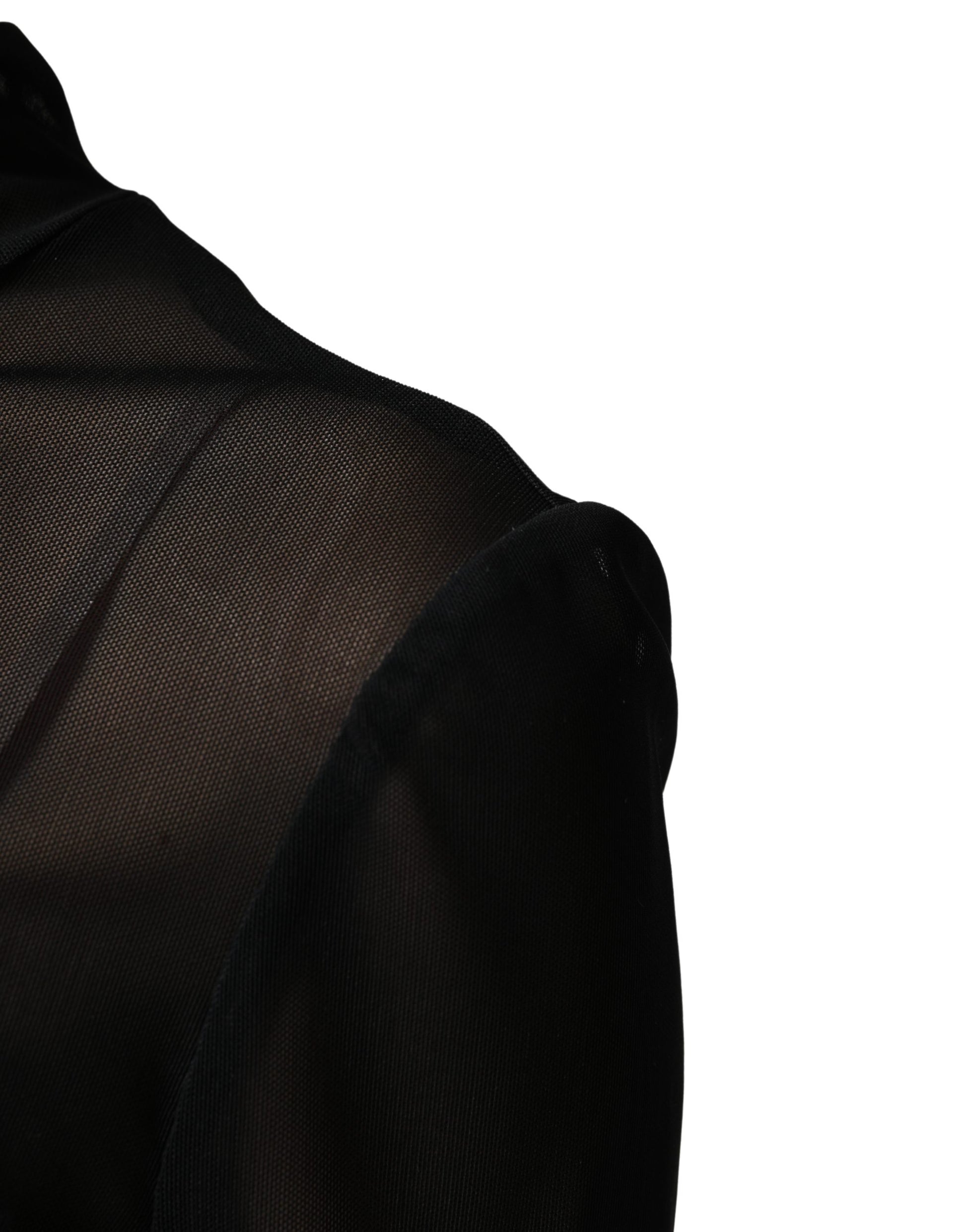 Robe-combinaison Dolce & Gabbana en nylon noir transparent à col roulé