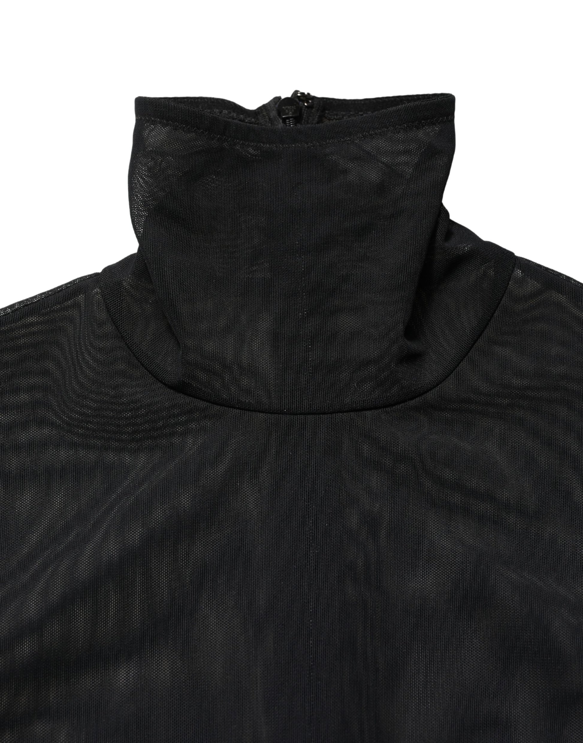 Robe-combinaison Dolce & Gabbana en nylon noir transparent à col roulé