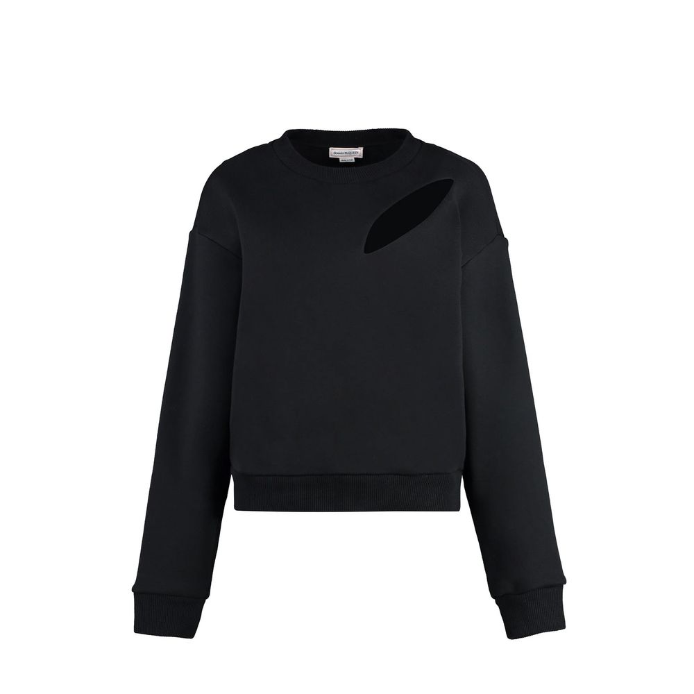 Sweat-shirt en coton noir Alexander McQueen