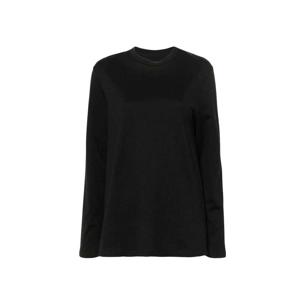 T-shirt à manches longues en coton noir Jil Sander