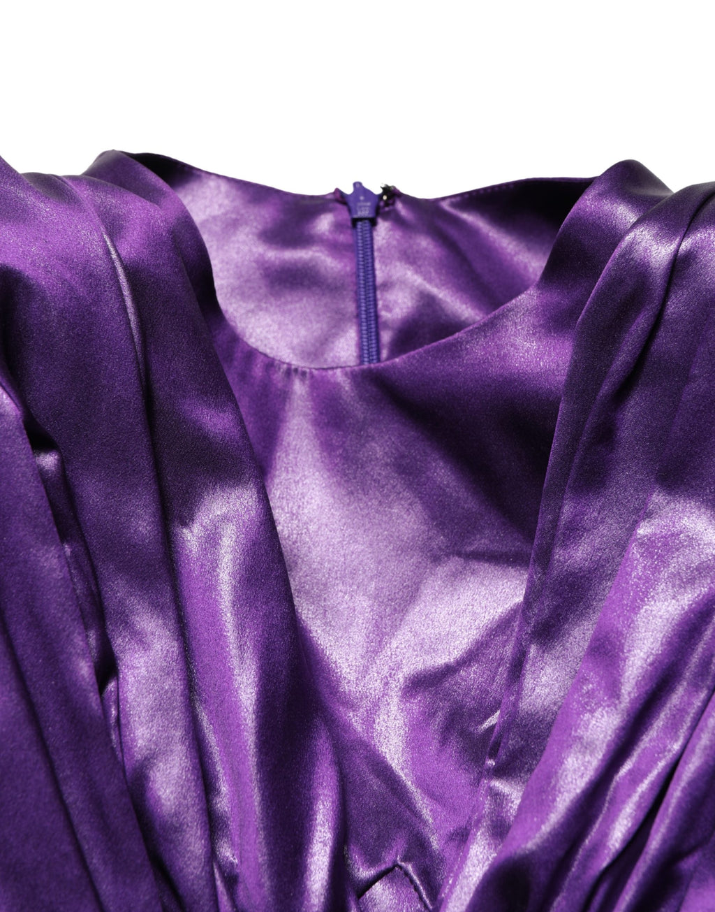 Mini-robe Dolce & Gabbana violet métallisé à manches longues et découpes