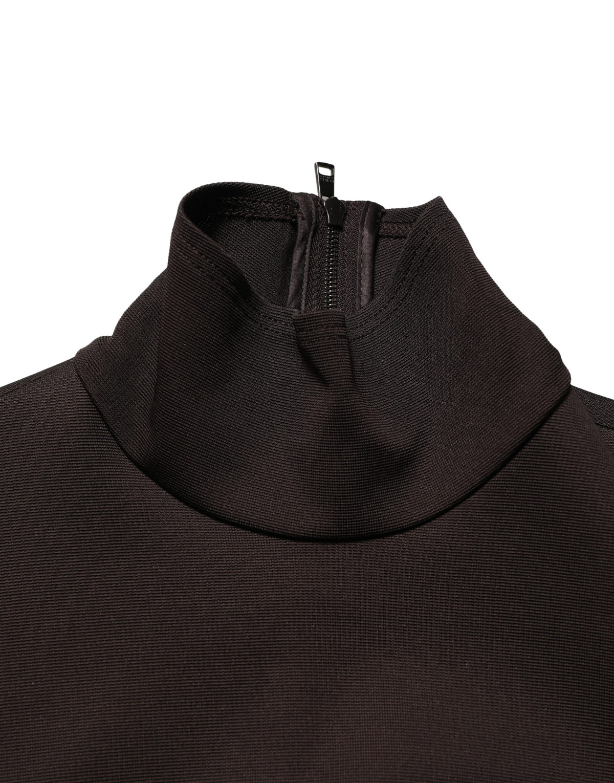 Dolce & Gabbana Braunes Rollkragen-Jersey-Maxikleid