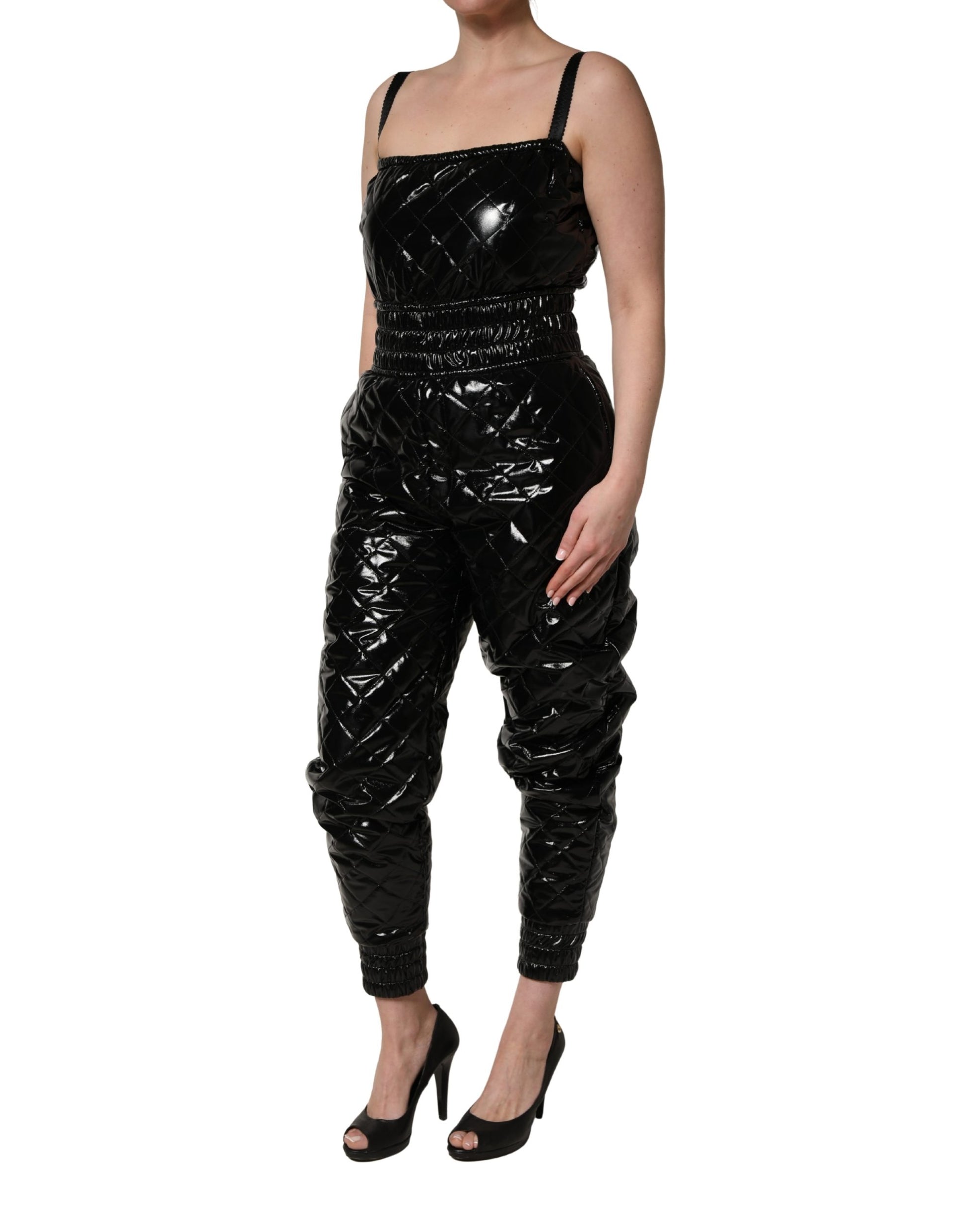 Robe salopette noire sans manches Dolce & Gabbana