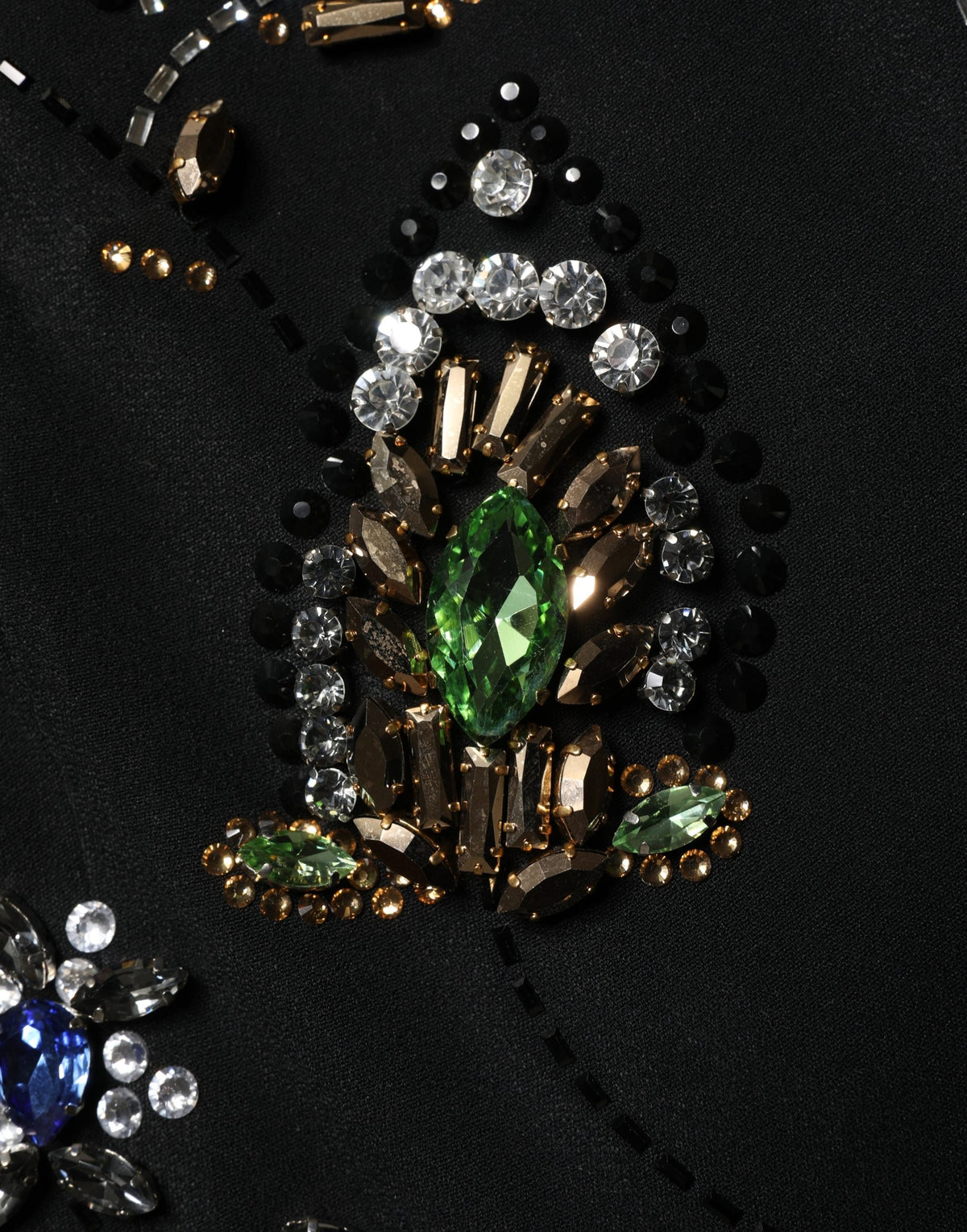 Robe noire sans manches Dolce & Gabbana avec perles florales