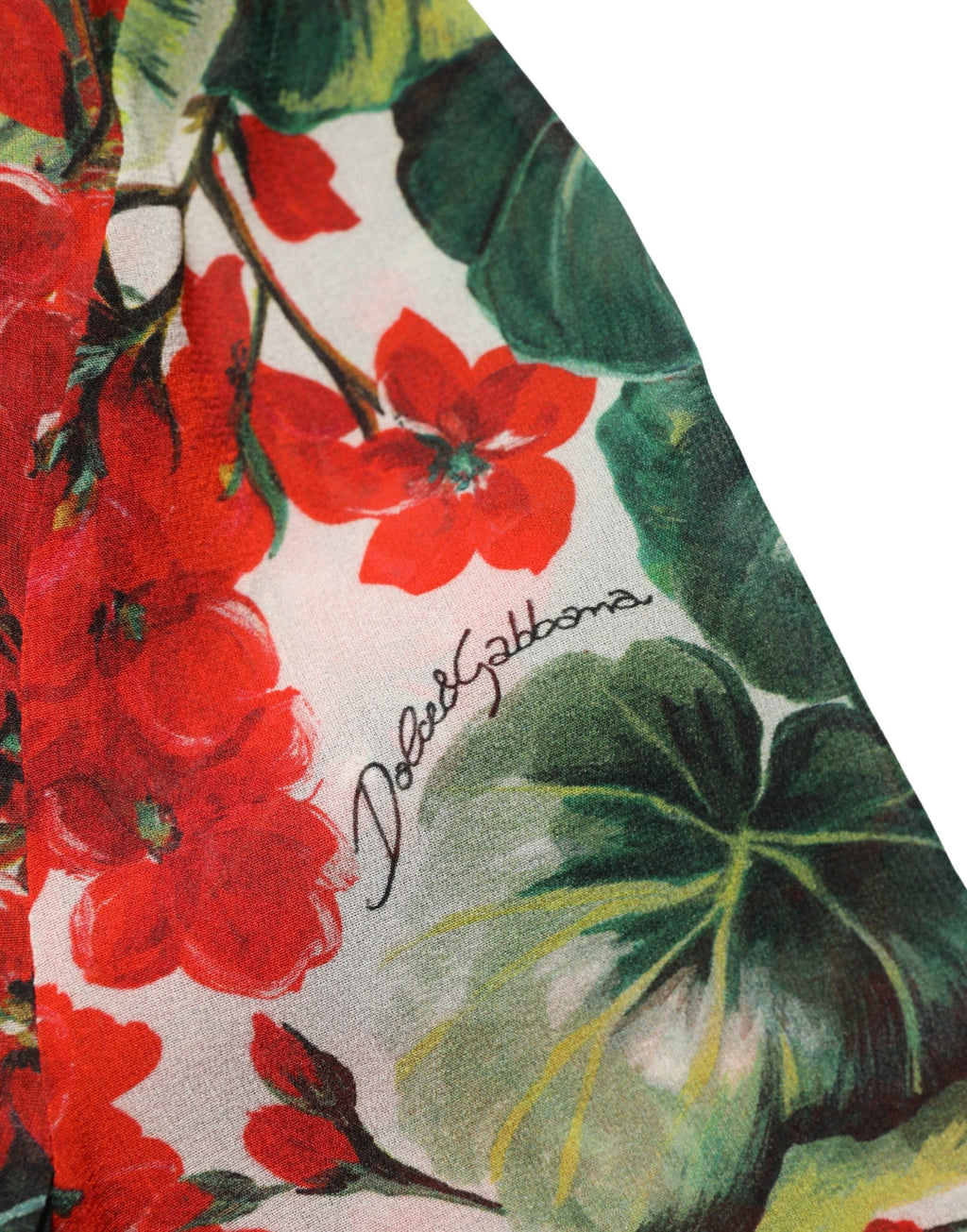 Robe longue Dolce & Gabbana à manches longues, col en V et imprimé floral multicolore