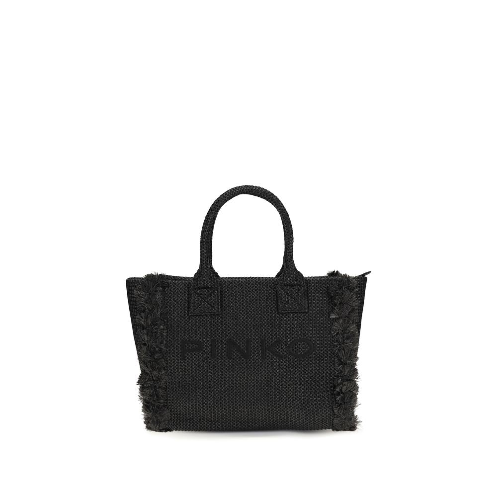 Sac à bandoulière PINKO en raphia noir