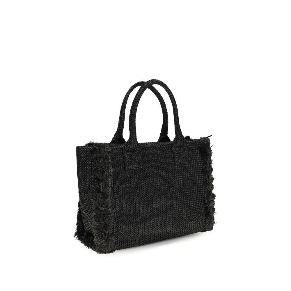 Sac à bandoulière PINKO en raphia noir