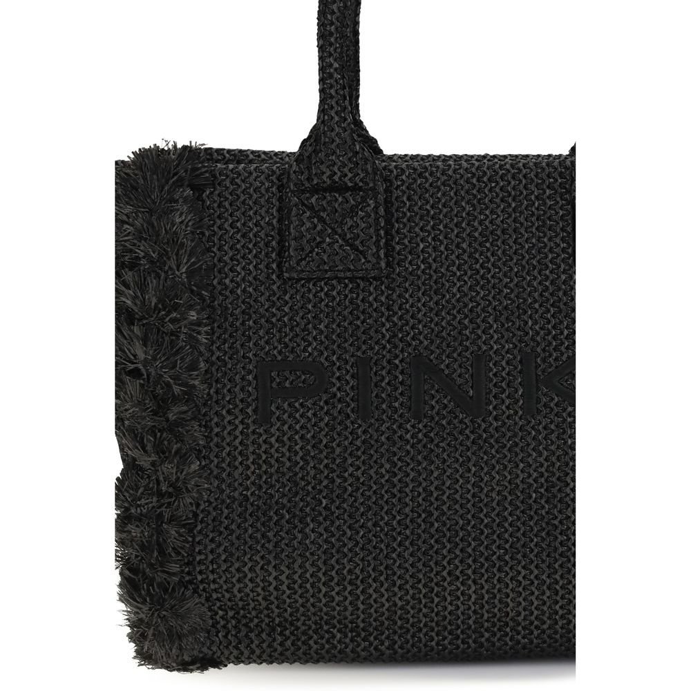Sac à bandoulière PINKO en raphia noir