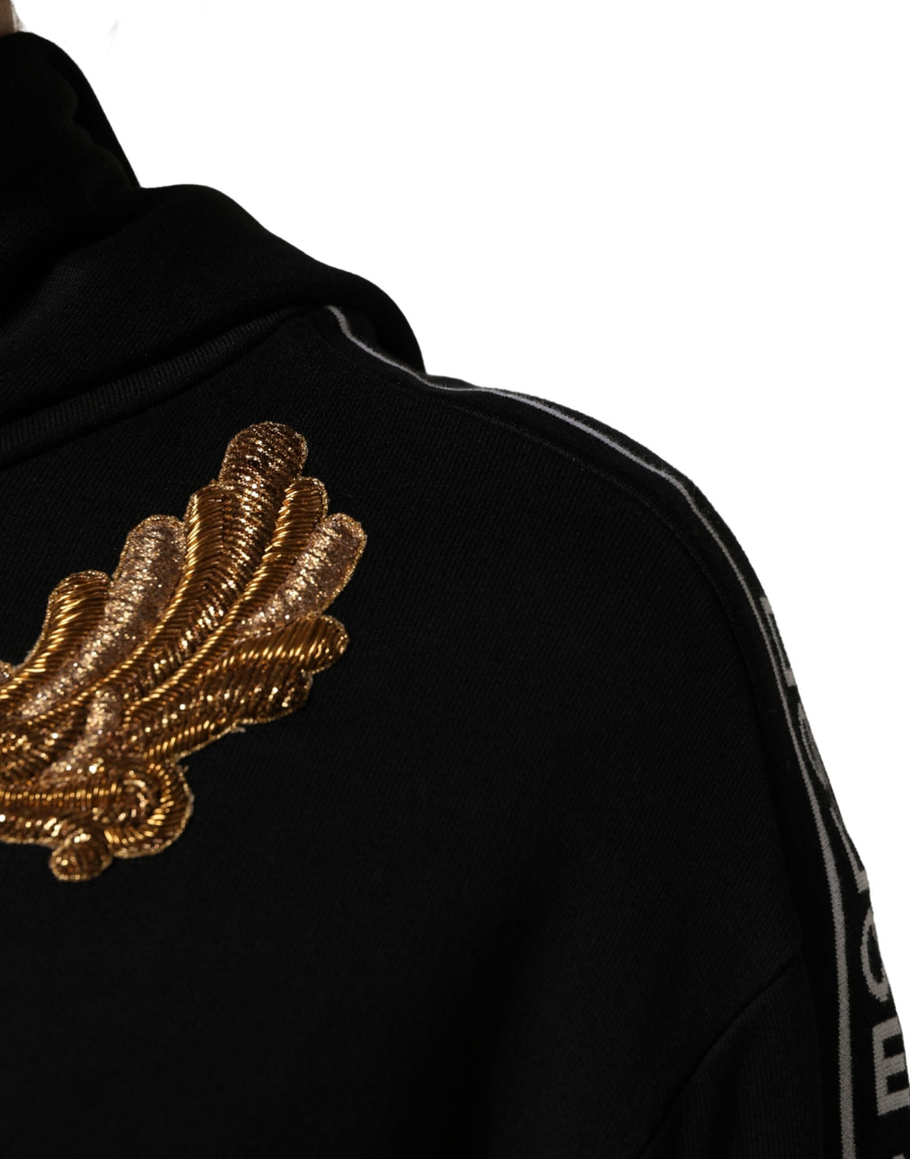 Dolce & Gabbana Sweat-shirt à capuche brodé à pampilles noir