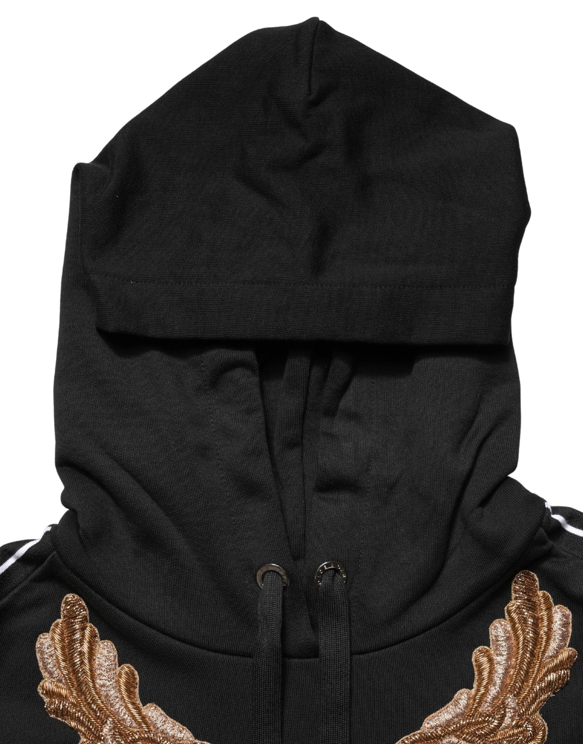 Dolce & Gabbana Sweat-shirt à capuche brodé à pampilles noir