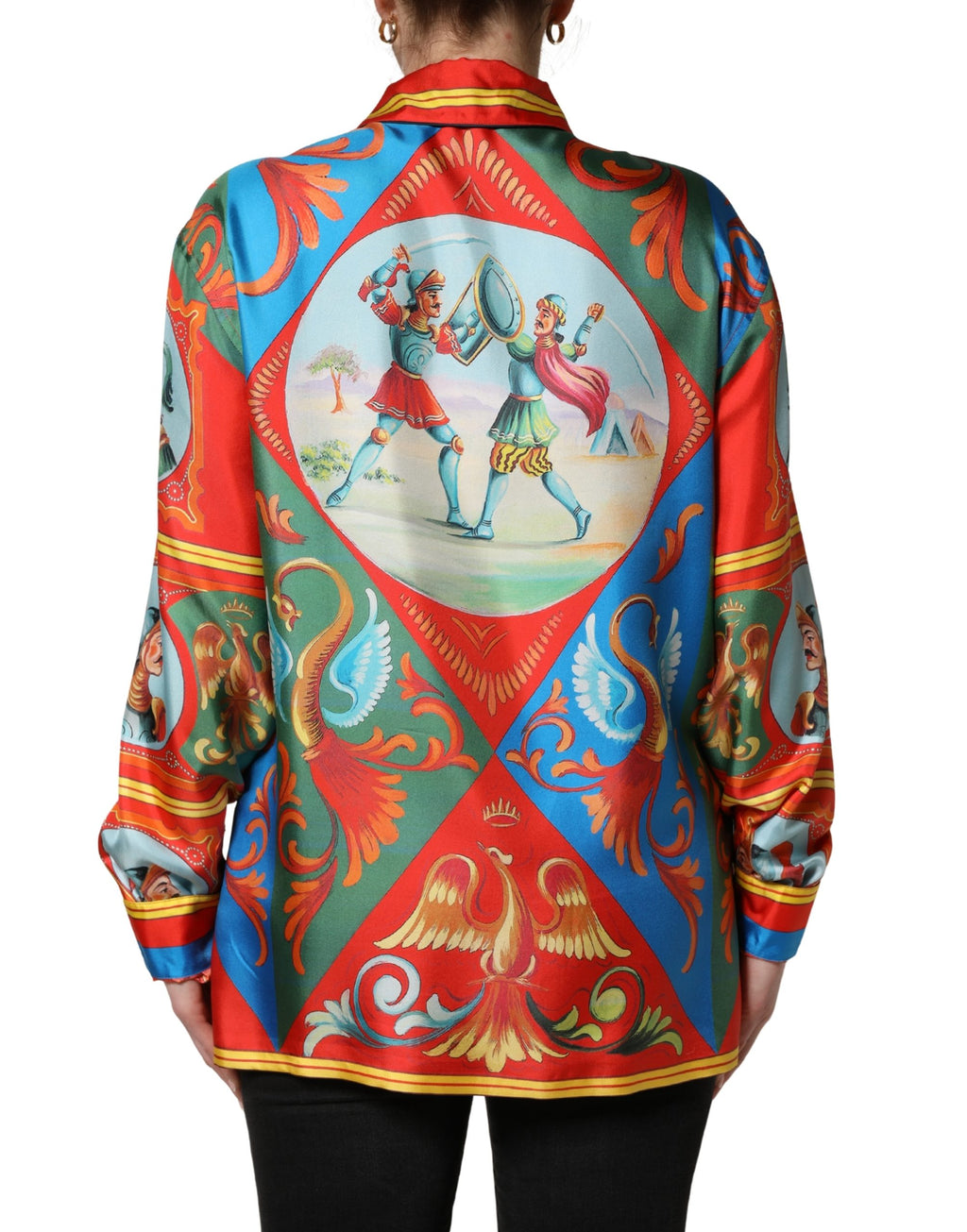 Chemisier à manches longues boutonné à imprimé multicolore Dolce & Gabbana