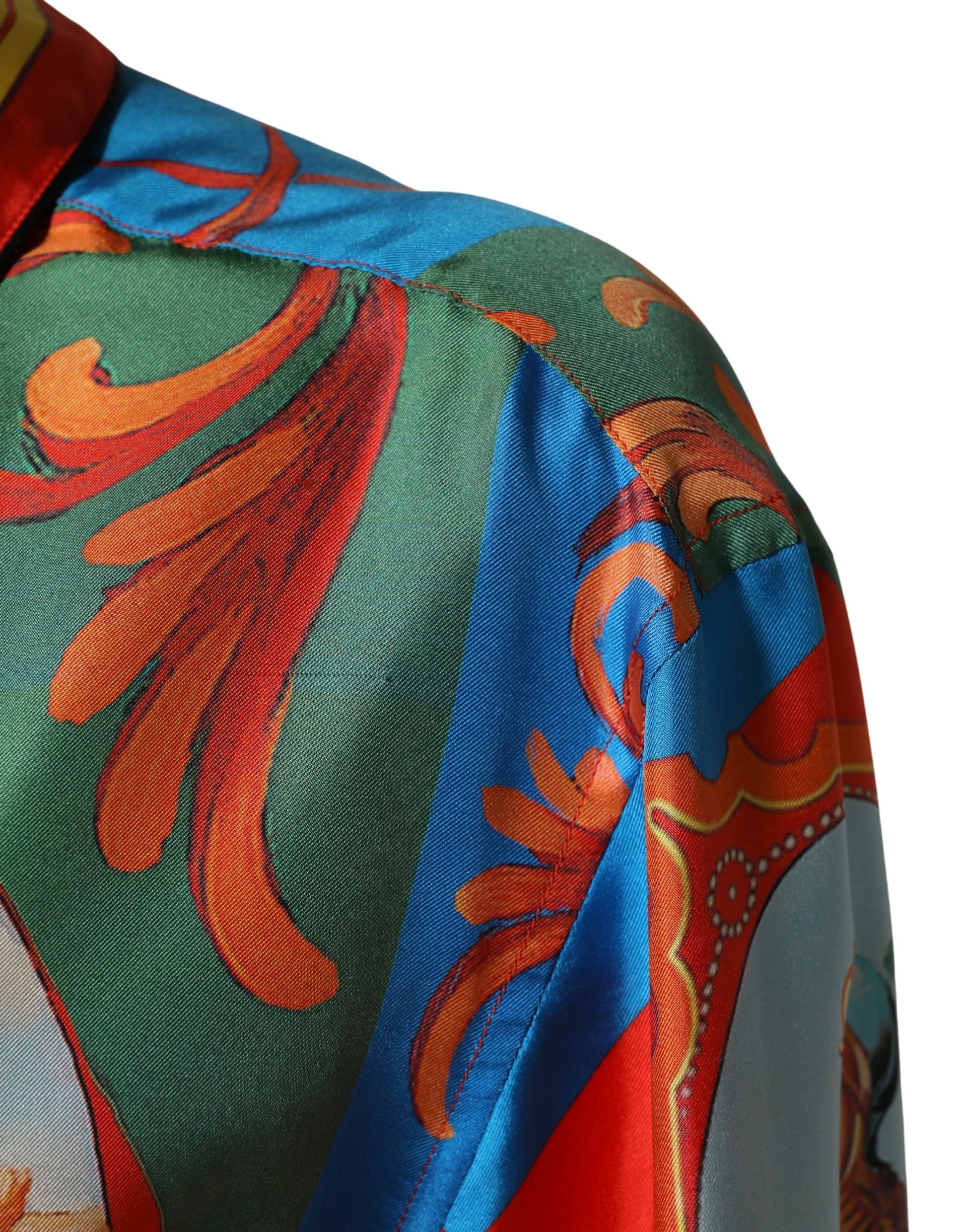 Chemisier à manches longues boutonné à imprimé multicolore Dolce & Gabbana