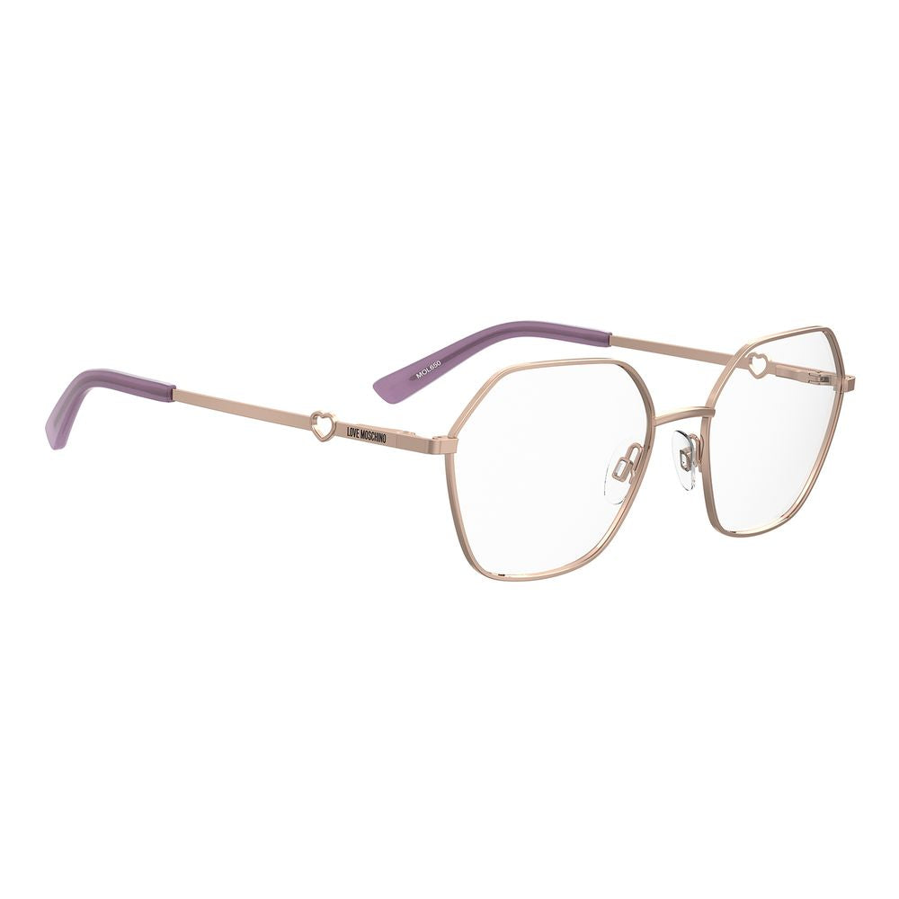 Love Moschino Lunettes en Métal Rose Doré (Monture)