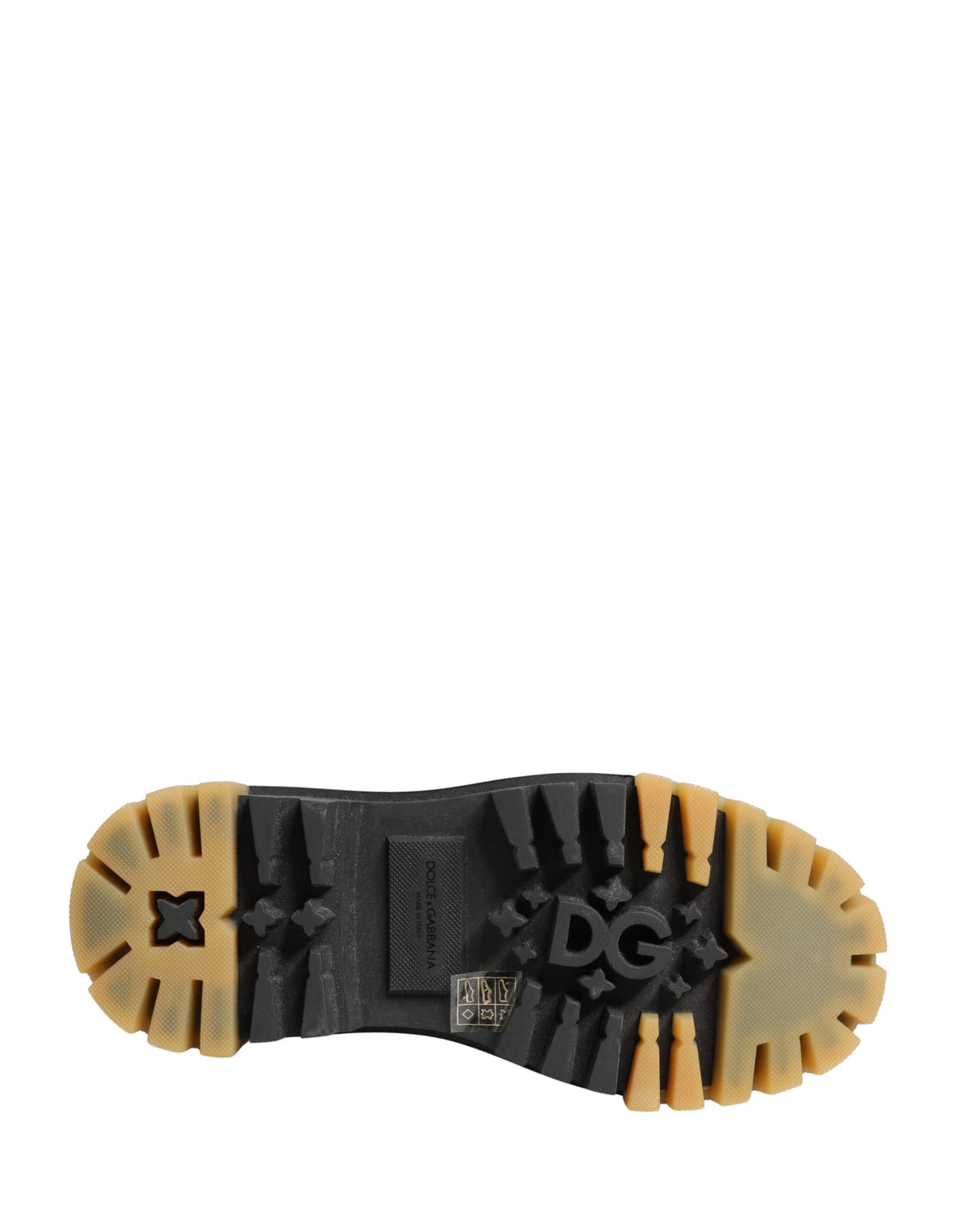 Chaussures de motard à lacets en cuir marron Dolce & Gabbana