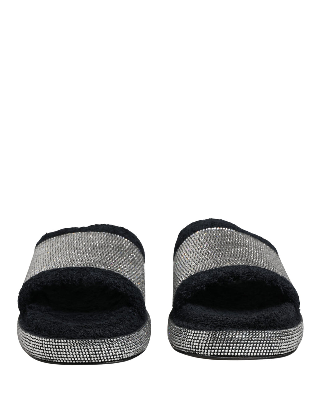 Mules compensées Dolce & Gabbana noires ornées de cristaux