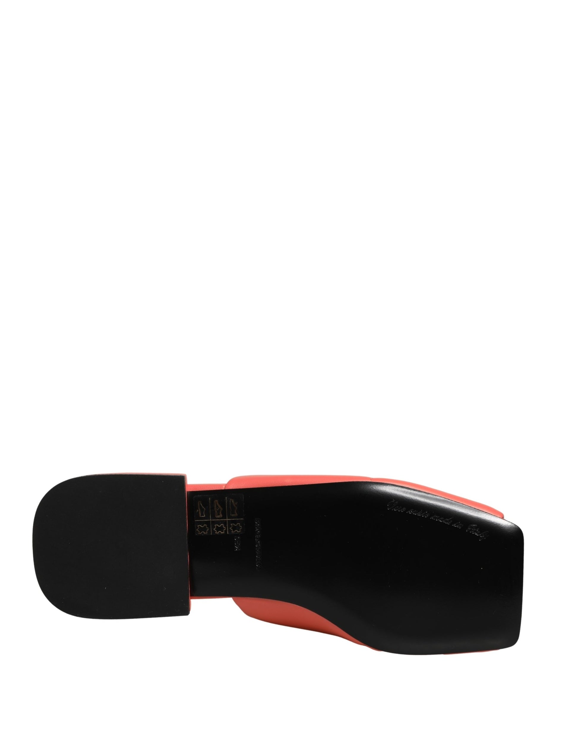 Sandales plates en cuir orange avec logo DG Dolce & Gabbana