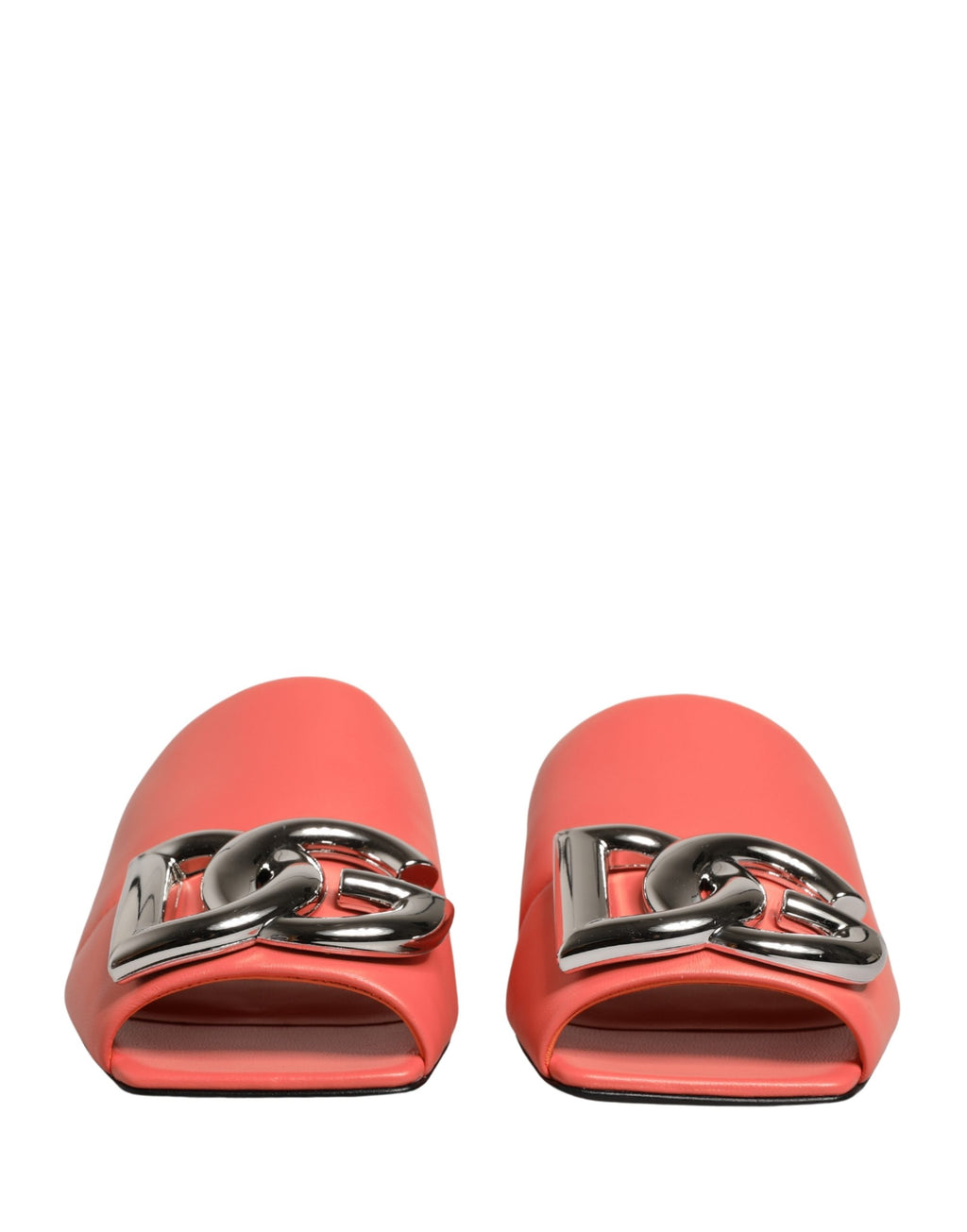 Sandales plates en cuir orange avec logo DG Dolce & Gabbana