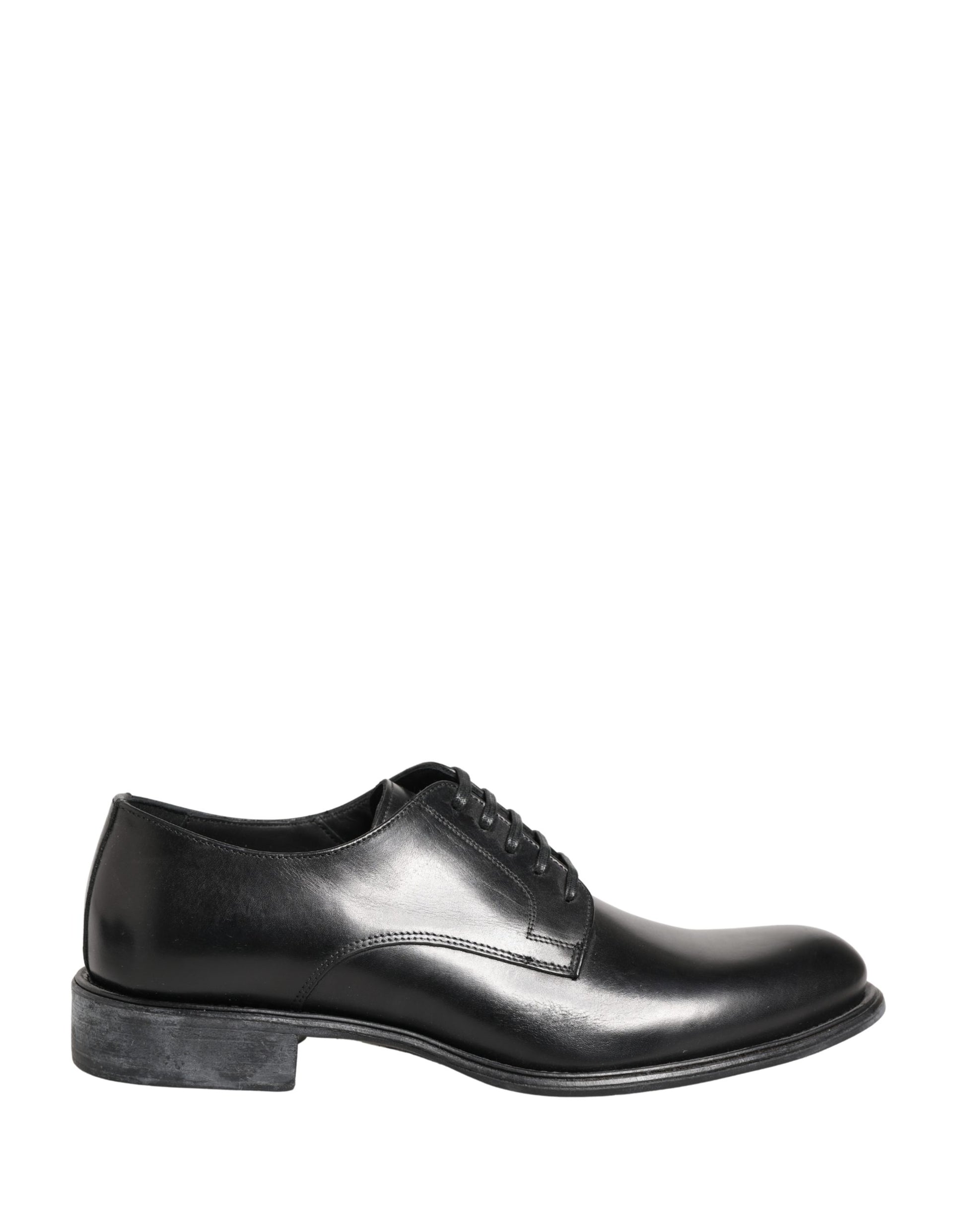 Dolce & Gabbana Black Calfskin Leather Derby Men Dress Shoes
