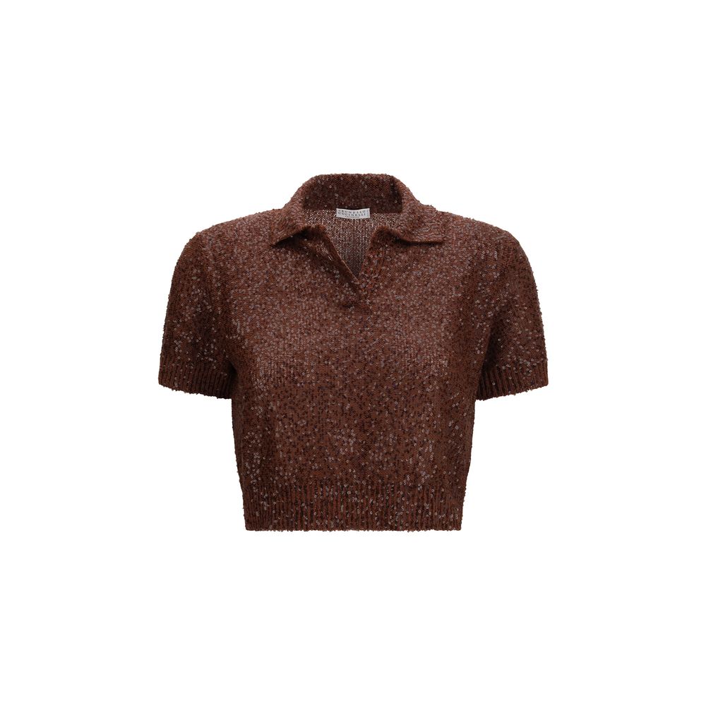 Chemise Brunello Cucinelli en lin à motif bordeaux