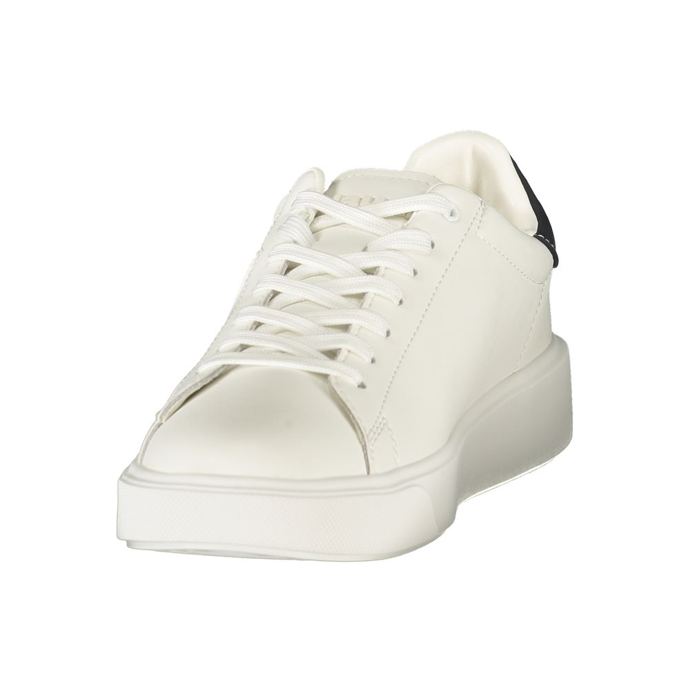 Baskets Blauer blanches en polyuréthane pour homme