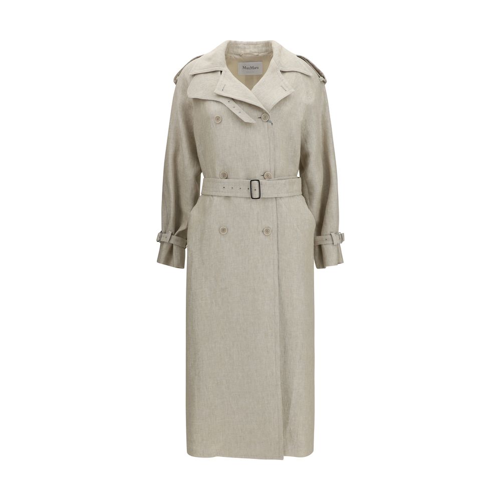 Trench-coat en lin marron Max Mara